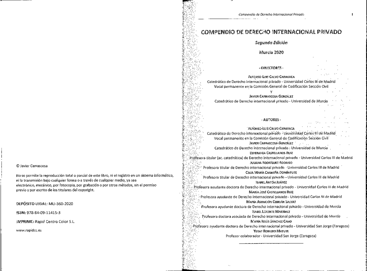 Compendio Derecho Inter. Priv (1 2) - Derecho Internacional Privado