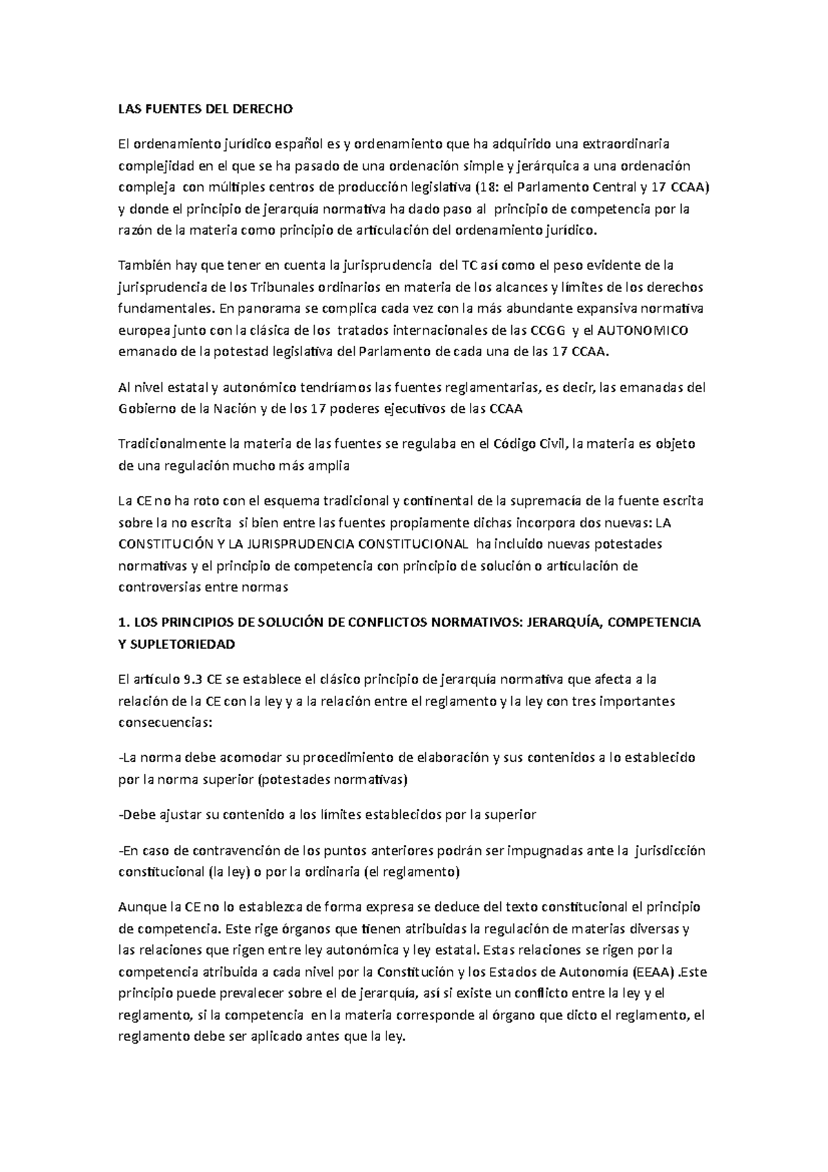 LAS Fuentes DEL Derecho (OC) - LAS FUENTES DEL DERECHO El ordenamiento ...