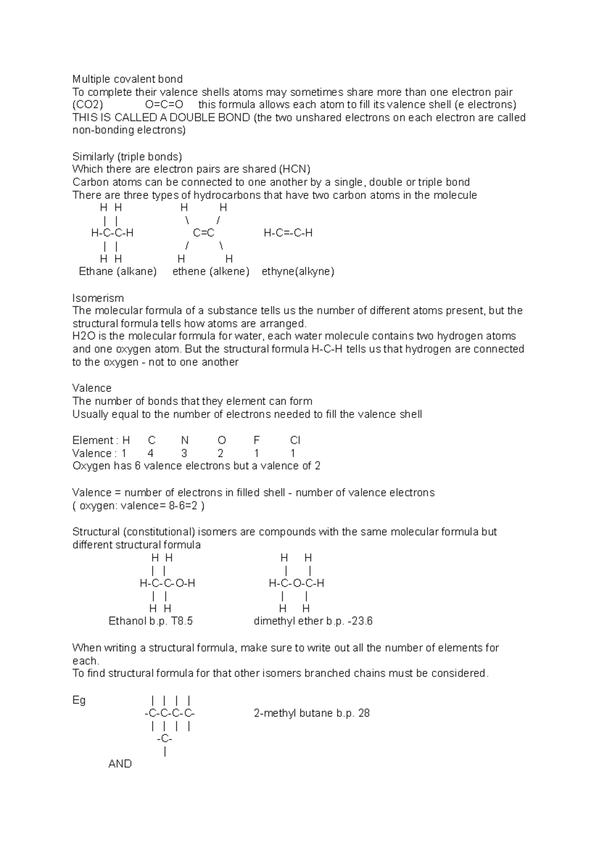 Multiple Bonding - Multiple covalent bond To complete their valence ...