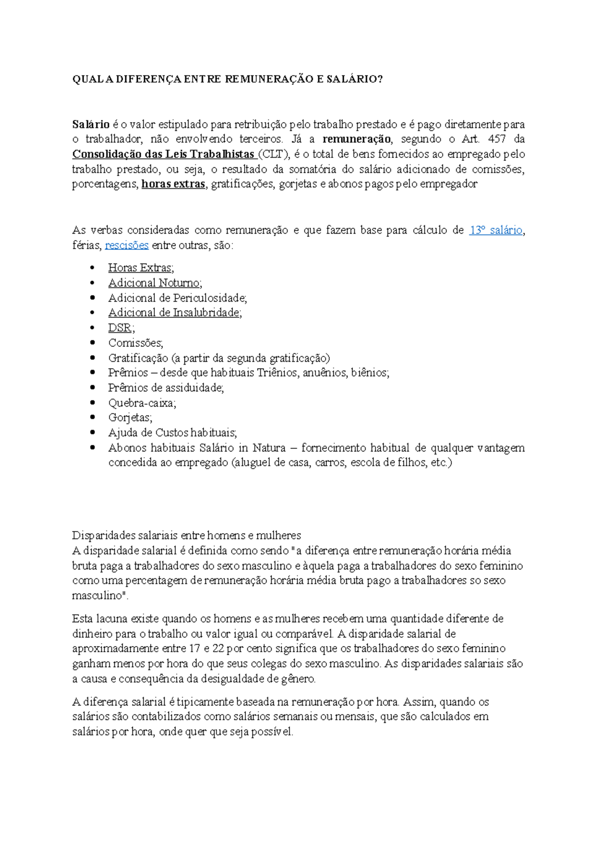 Anotações - Diferença entre remuneração e salário - QUAL A DIFERENÇA ...