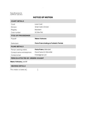 2020 05 21 Practice Note SC CL 6 Possession List - LPAB 15 - Studocu