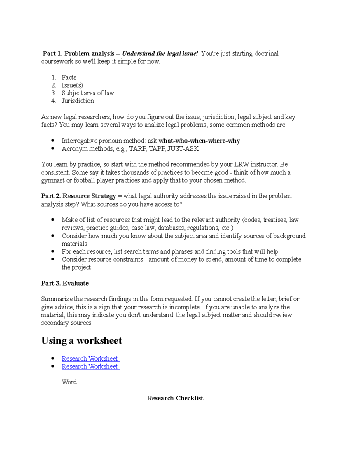 Research PLAN Plan Law MKU Studocu