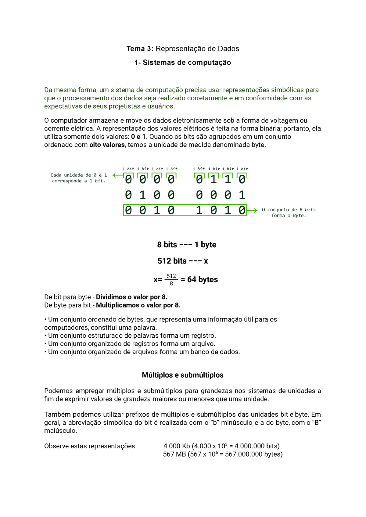 Tema 3 Representação De Dados Tema 3 Representação De Dados 1 Sistemas De Computação Da 3540