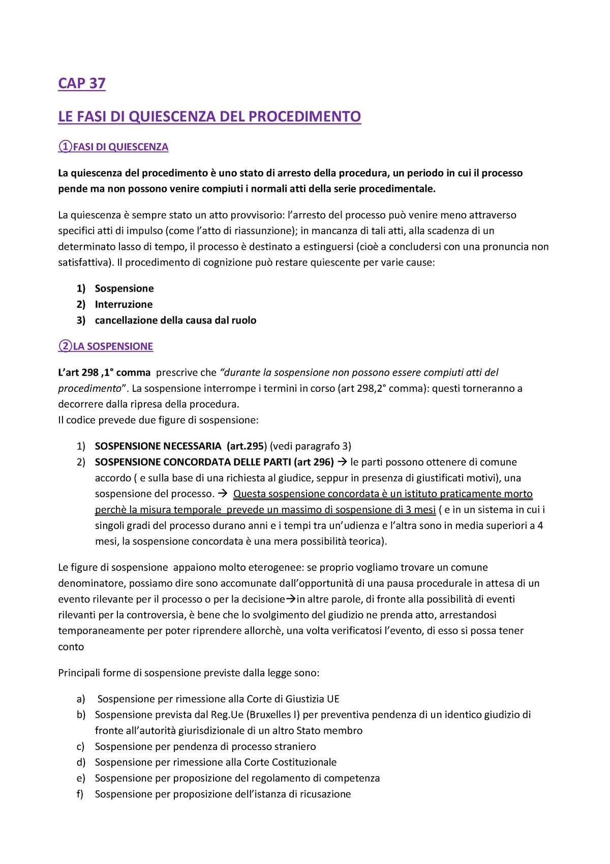 CAP 37 - Riassunti - Lineamenti Del Processo Civile Italiano. Tutela ...