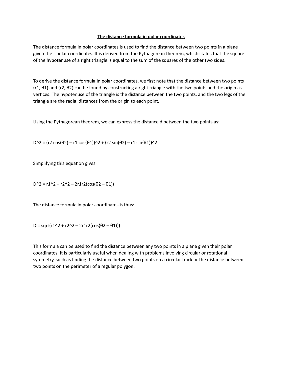 the-distance-formula-in-polar-coordinates-it-is-derived-from-the