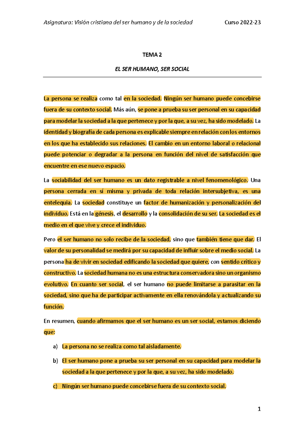 TEMA 2. SER Humano, SER Social - TEMA 2 EL SER HUMANO, SER SOCIAL La ...