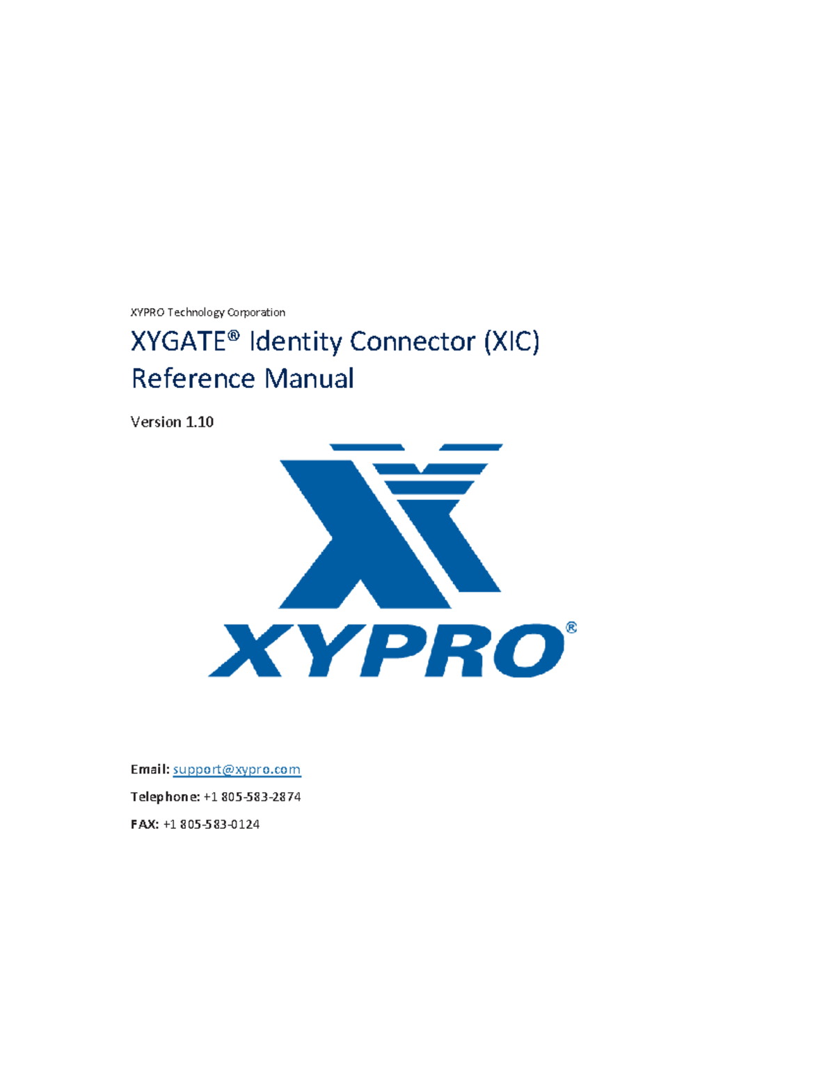 XIC Xygate Identity Connector v1 - XYPRO Technology Corporation XYGATE ...