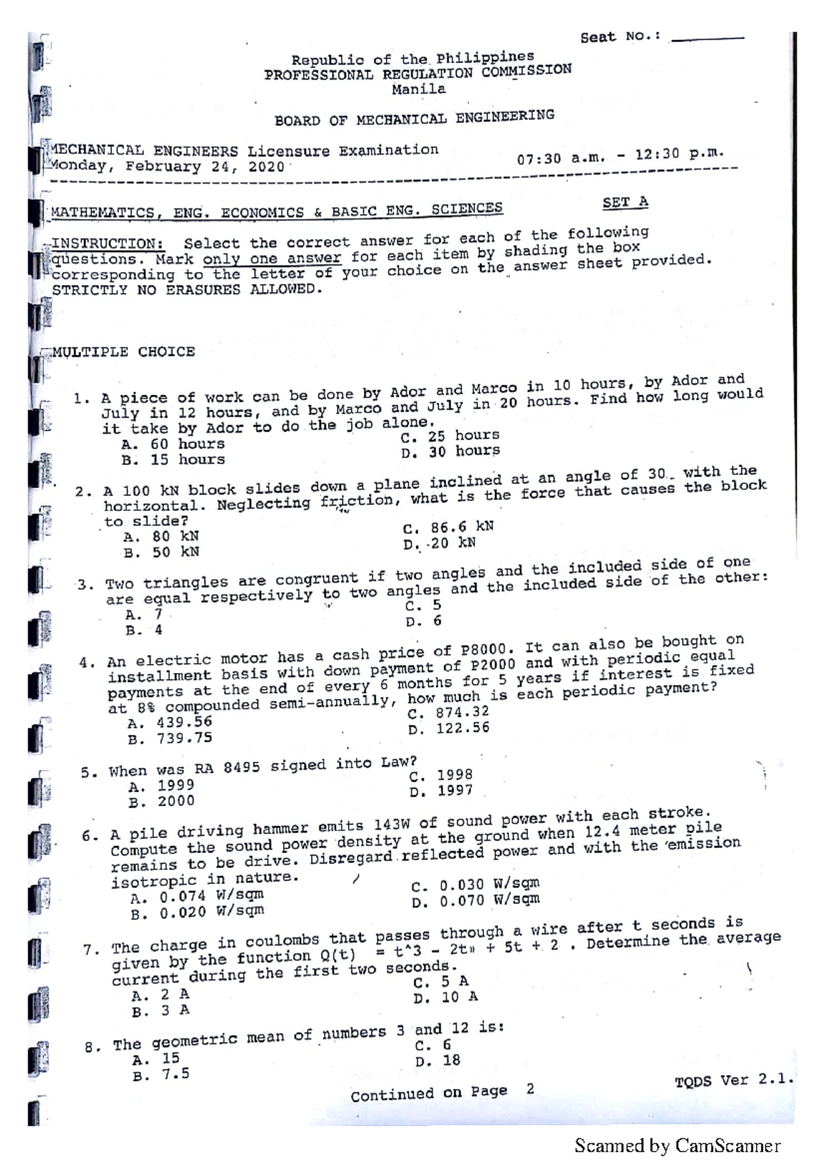 Preboard 1 MESL - Engineering - Studocu