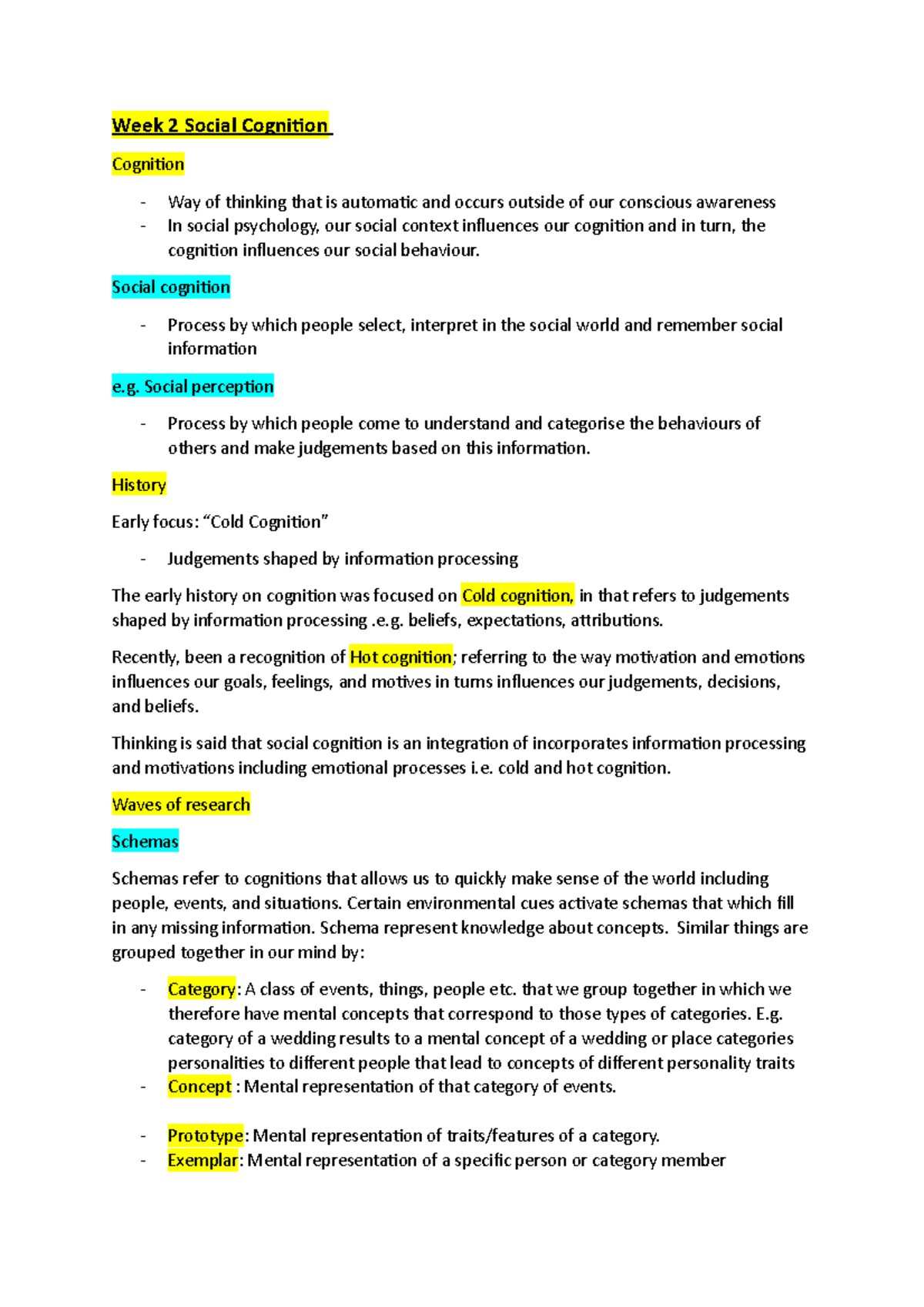 Week 2 Social Cognition lecture Notes - 101683 - UWS - Studocu
