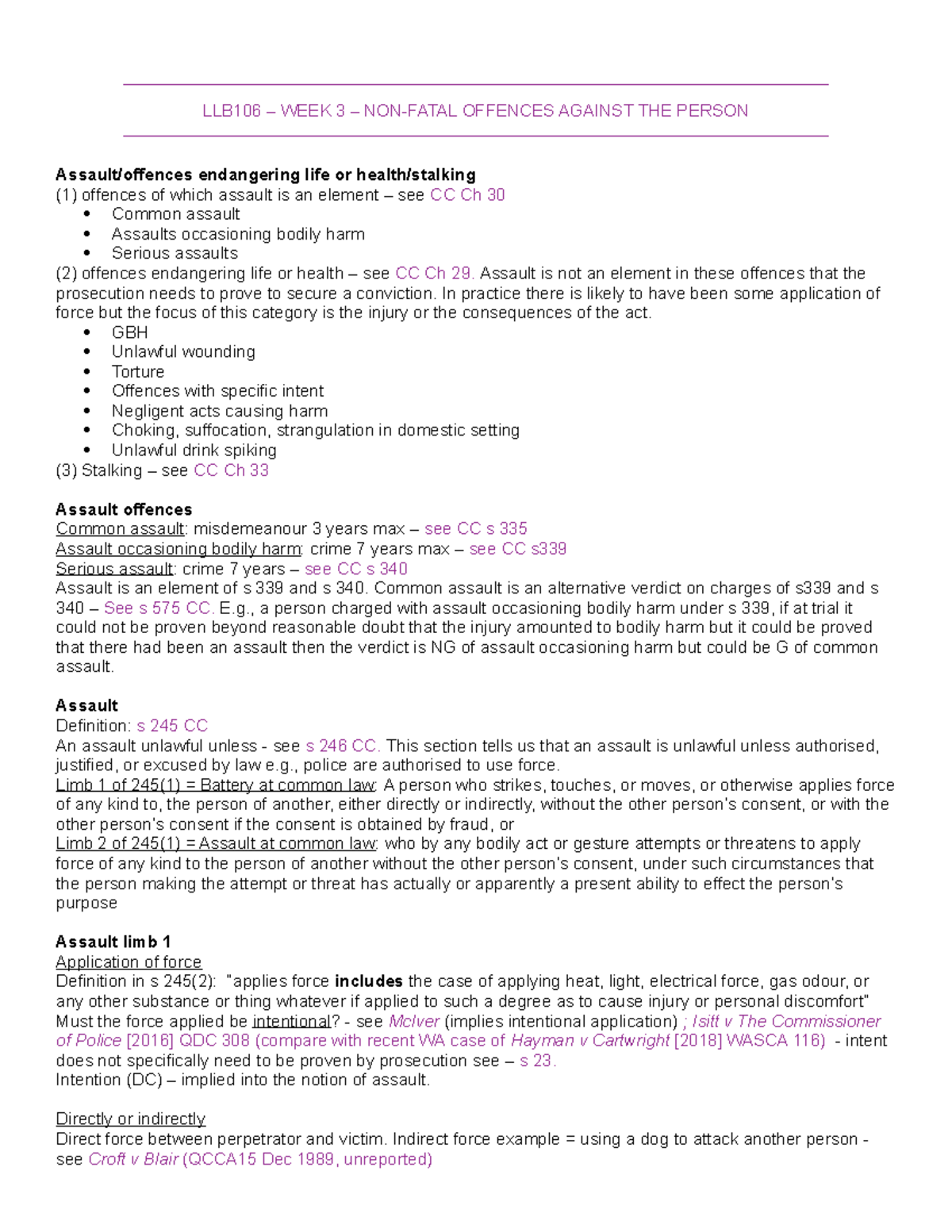 week-3-non-fatal-offences-against-the-person-llb106-week-3-non