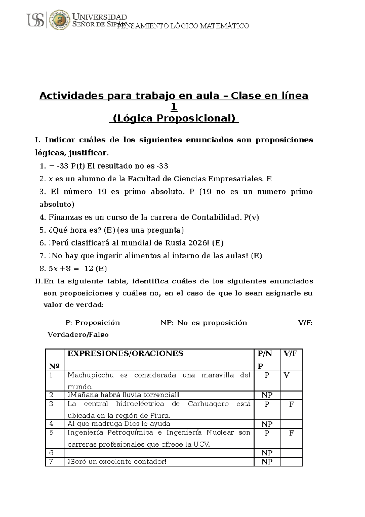 Trabajo Individual Logica Matematica - PENSAMIENTO LÓGICO MATEMÁTICO ...