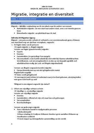 Samenvatting Migratie-Integratie-Diversiteit - Migratie, Integratie En ...