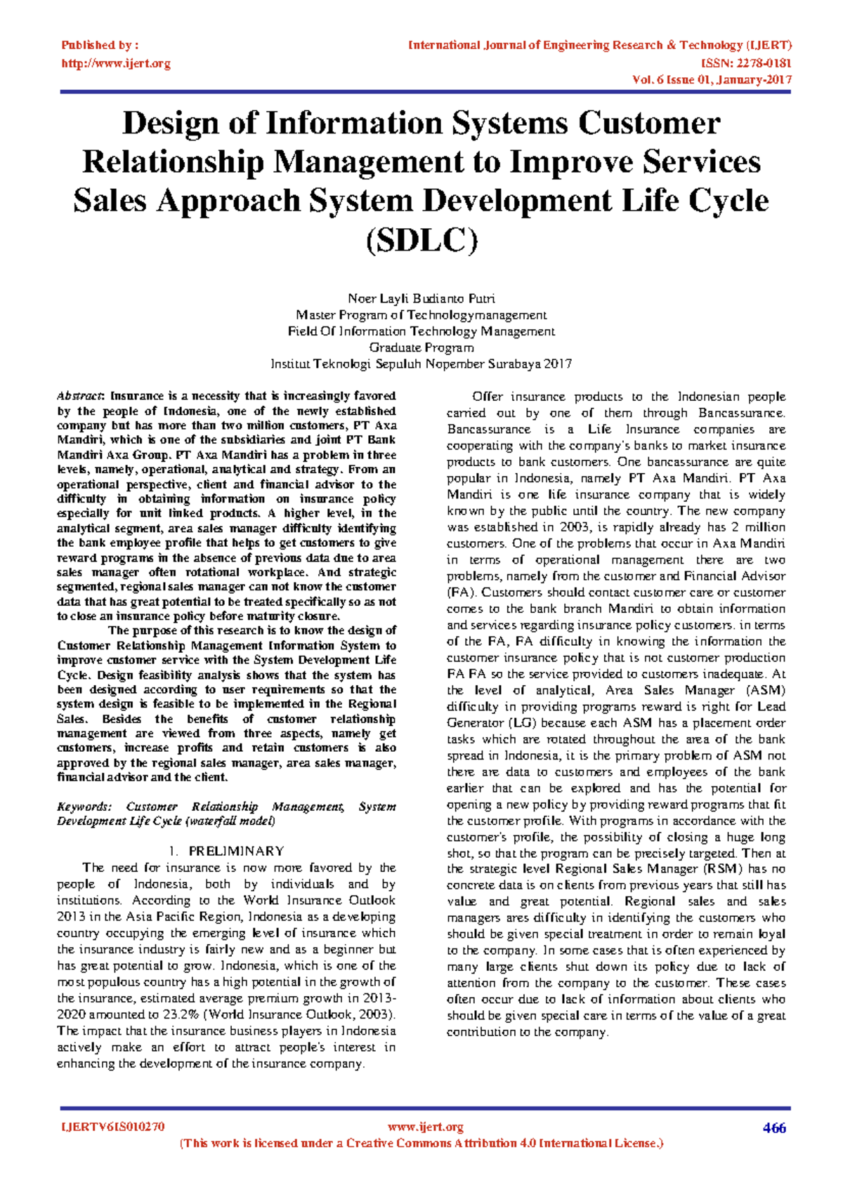 Design of information systems customer relationship management to ...