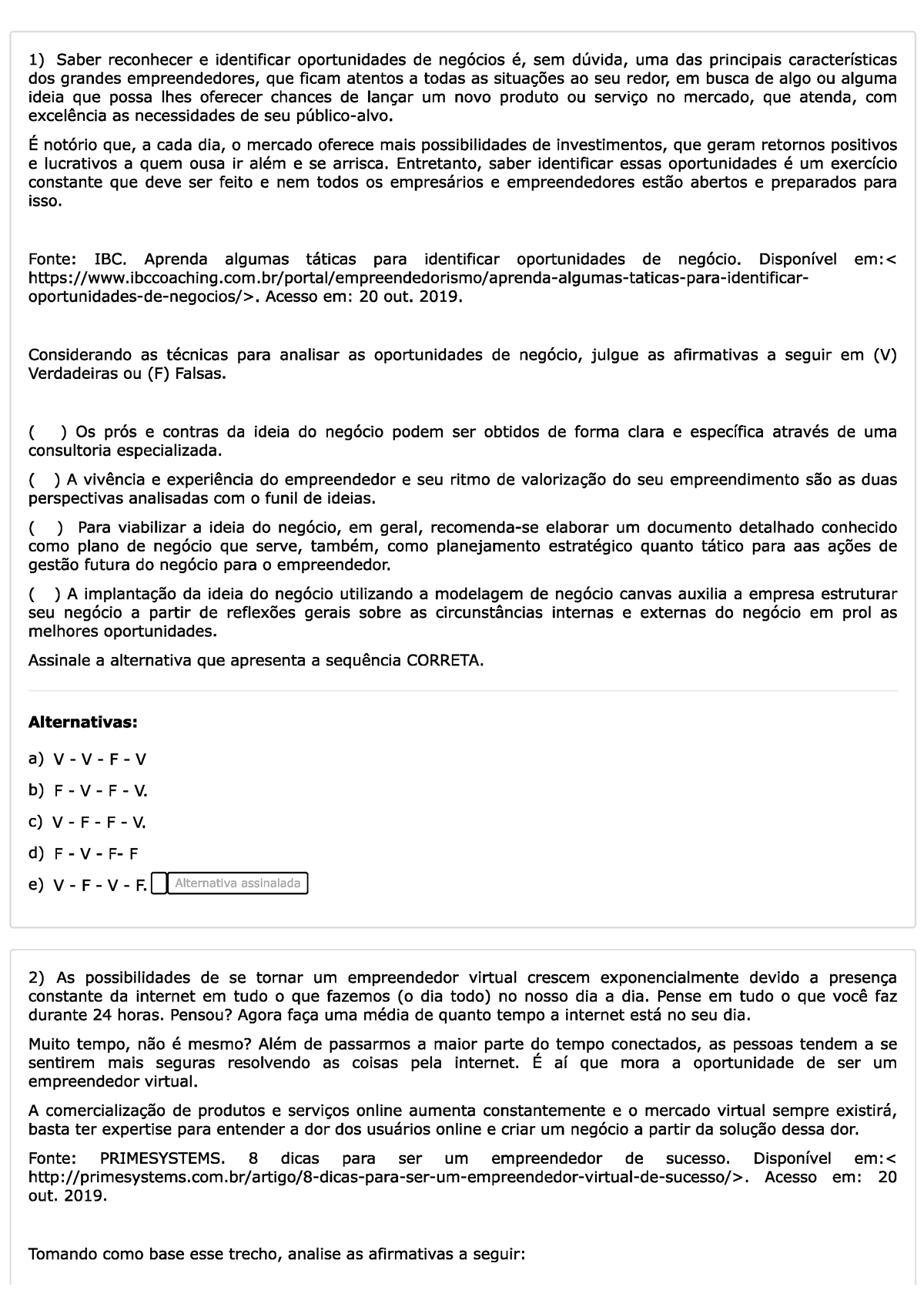 EI - AV1 AVA - AVALIAÇÃO VIRTUAL AVA - Empreendedorismo E Inovação ...