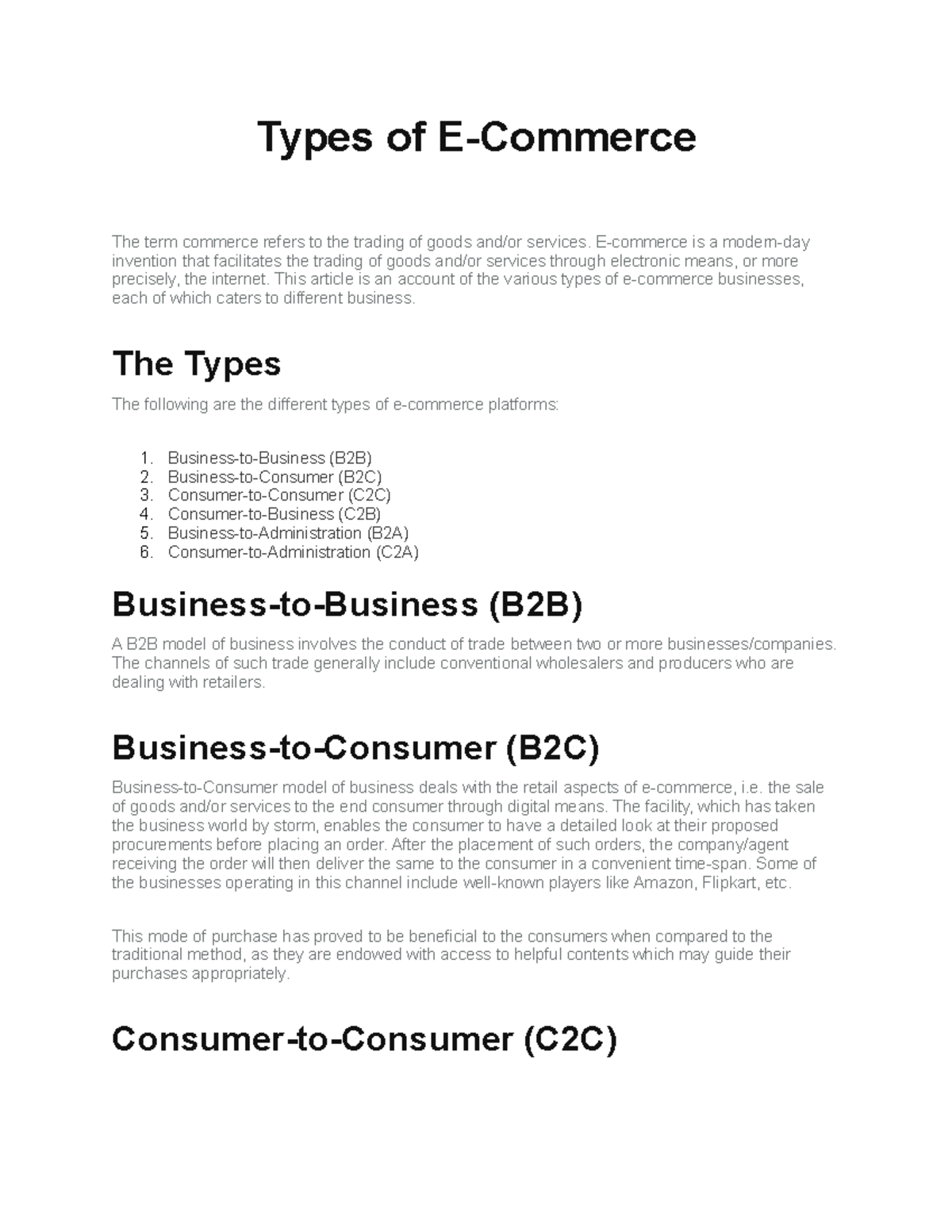 digital-marketing-lecture-notes-1-types-of-e-commerce-the-term