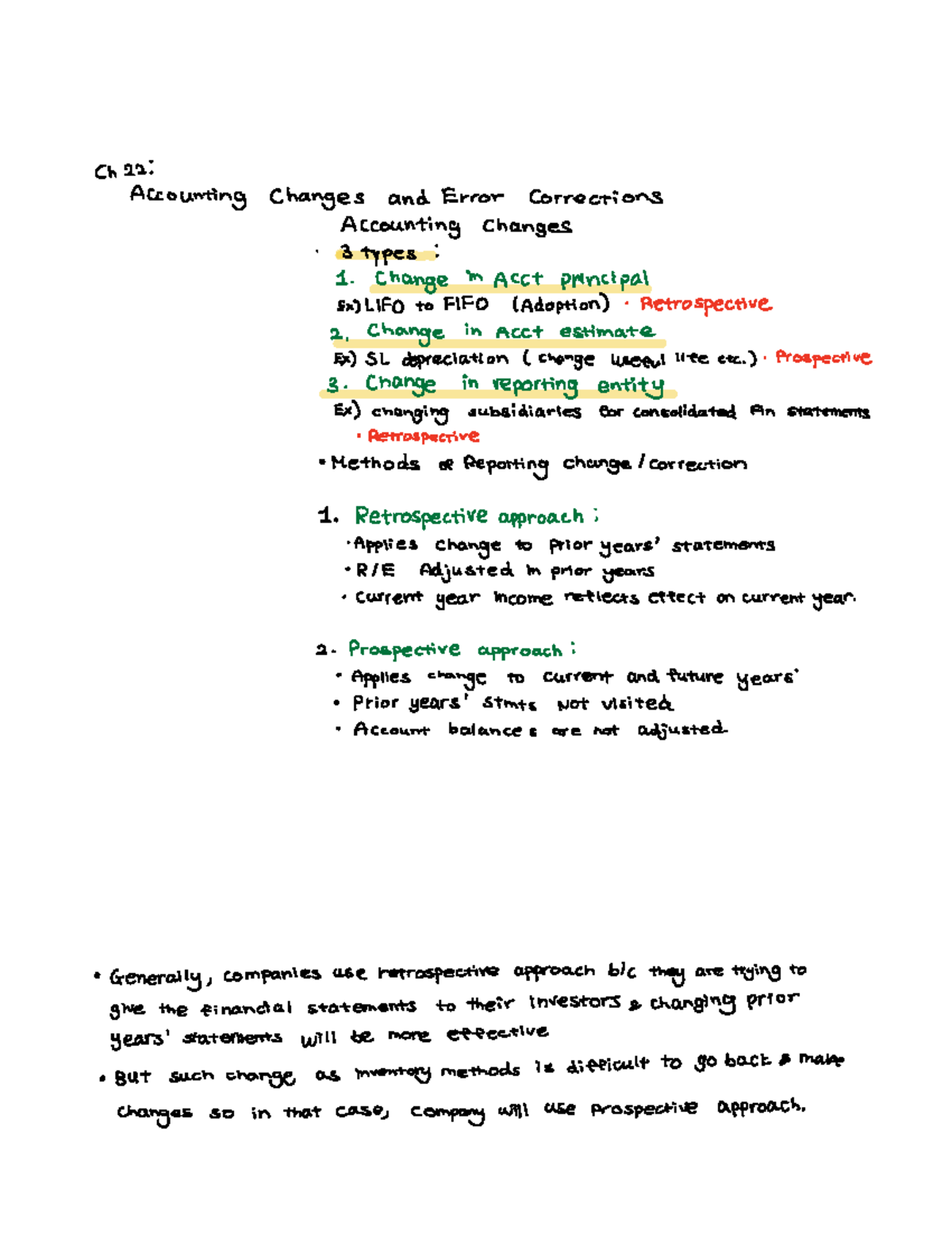 Acct 301B Chen Ch 22 Accounting Changes And Error Corrections - Ch 22 ...