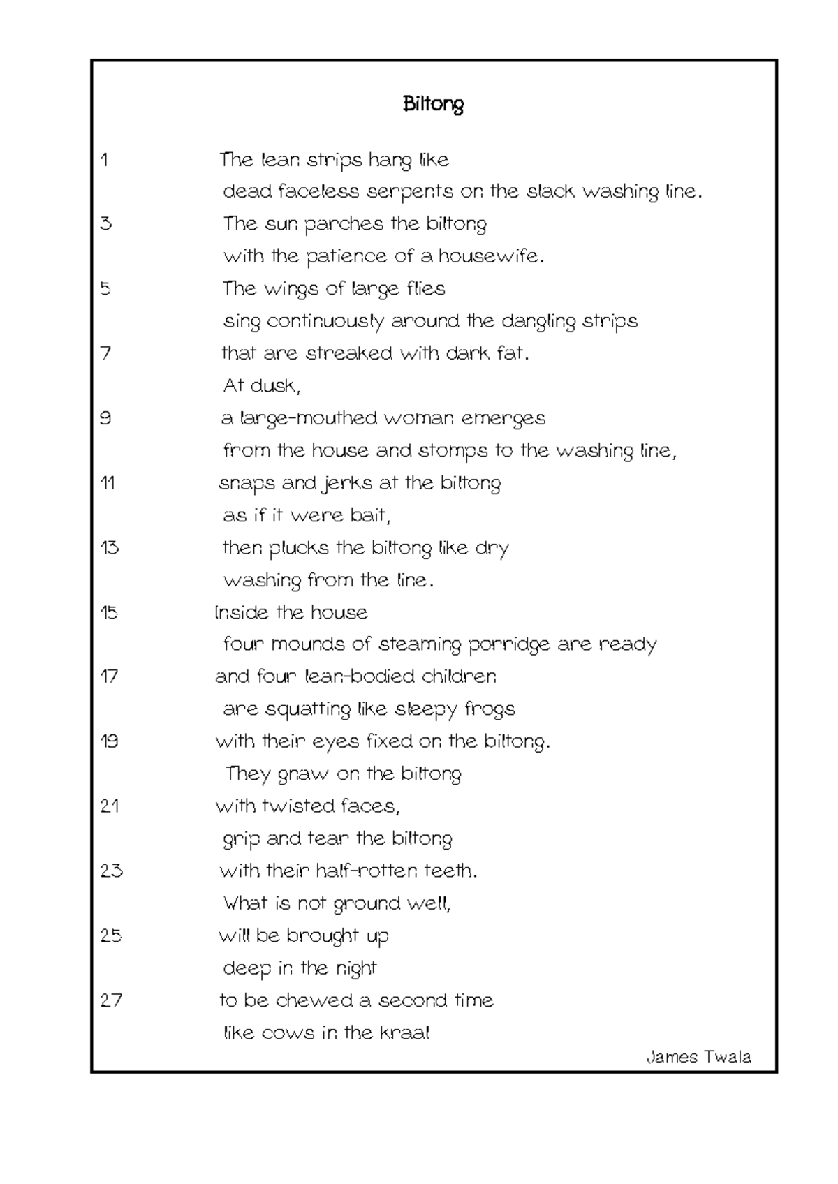 Biltong poem gr11 - Summary Reading Literature: An Introduction to ...