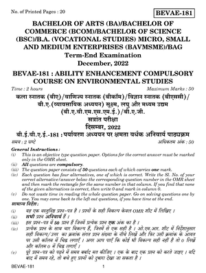 Bevae-181 Chapterwise MCQs Latest Question Paper Solved - AECC On ...