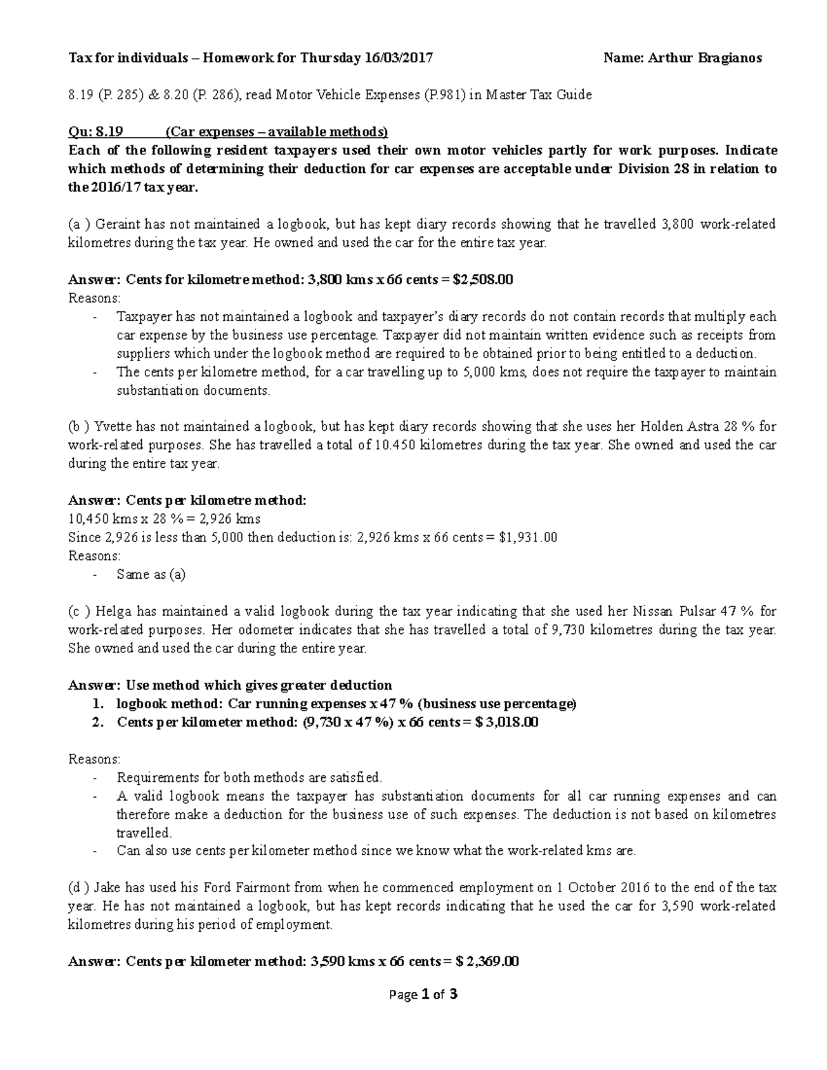 Homework for 16MAR17 - Tax for individuals – Homework for Thursday 16 ...