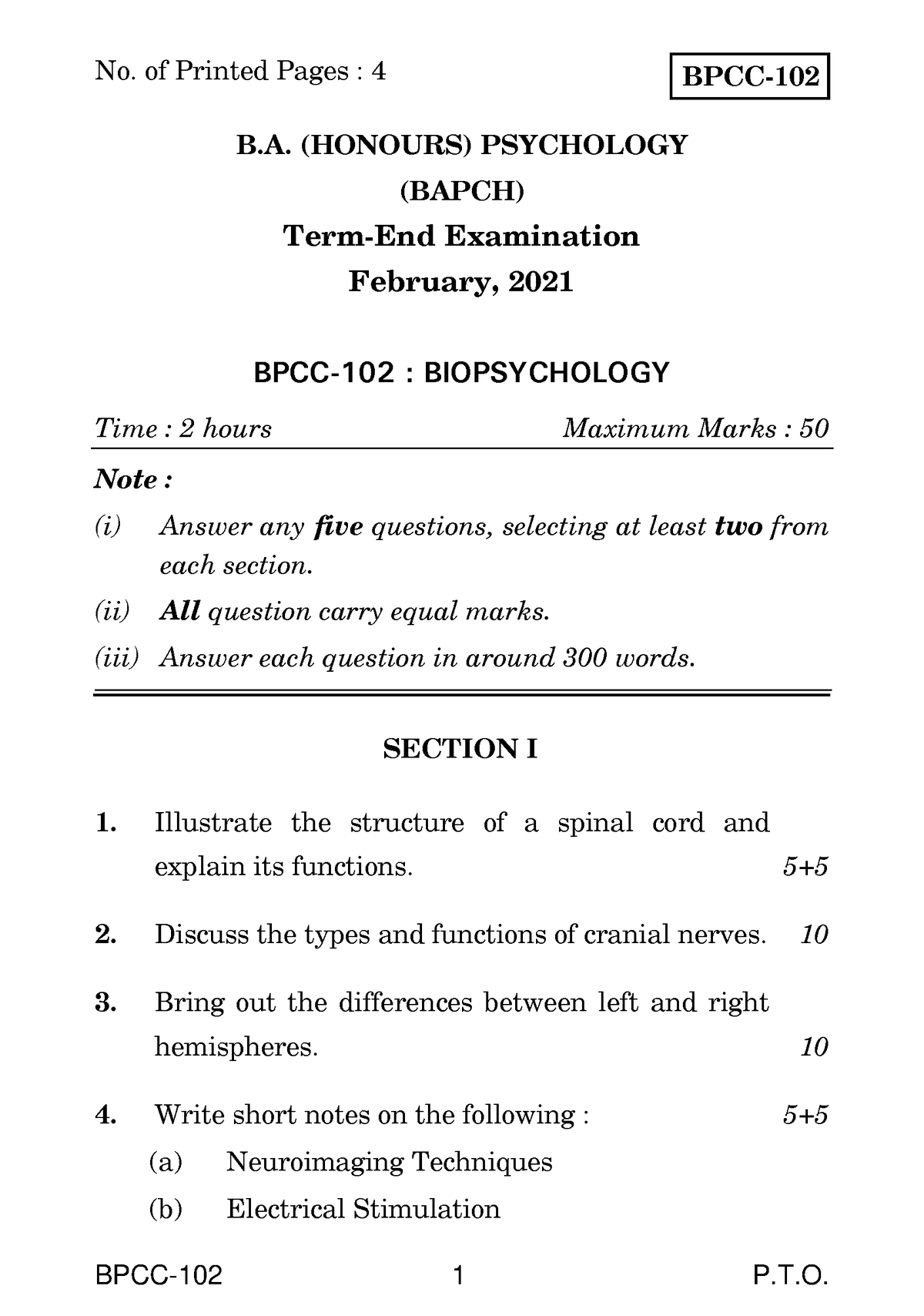 BPCC-102 - It's From IGNOU - BPCC-102 1 P. BPCC- B. (HONOURS ...