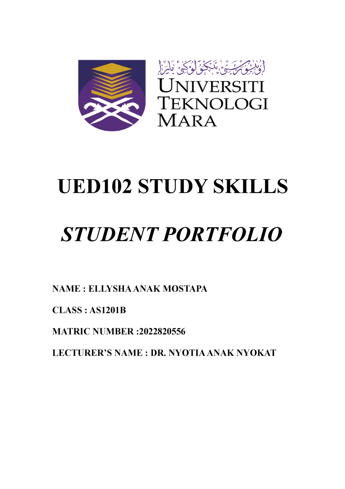 UED102 Portfolio - Hope It Help - UED102 STUDY SKILLS STUDENT PORTFOLIO ...