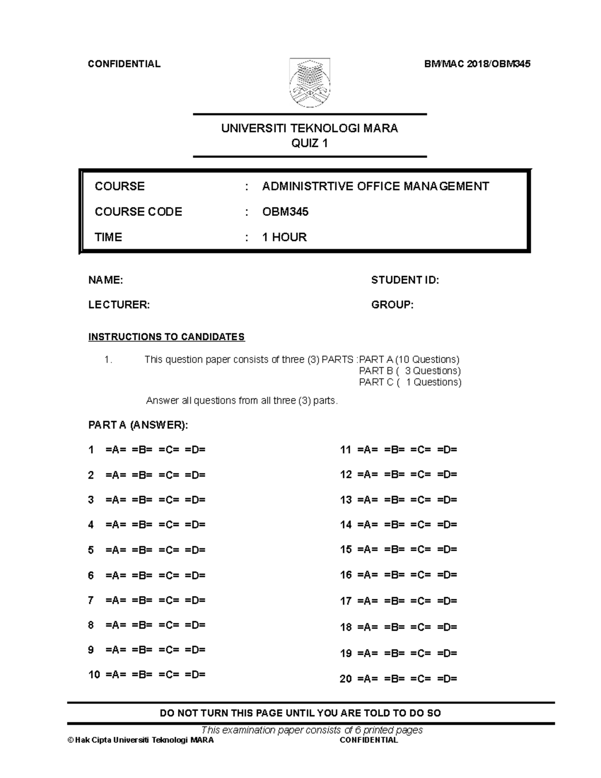 quiz-1-mac-2018-uitm-confidential-bm-mac-2018-obm-universiti