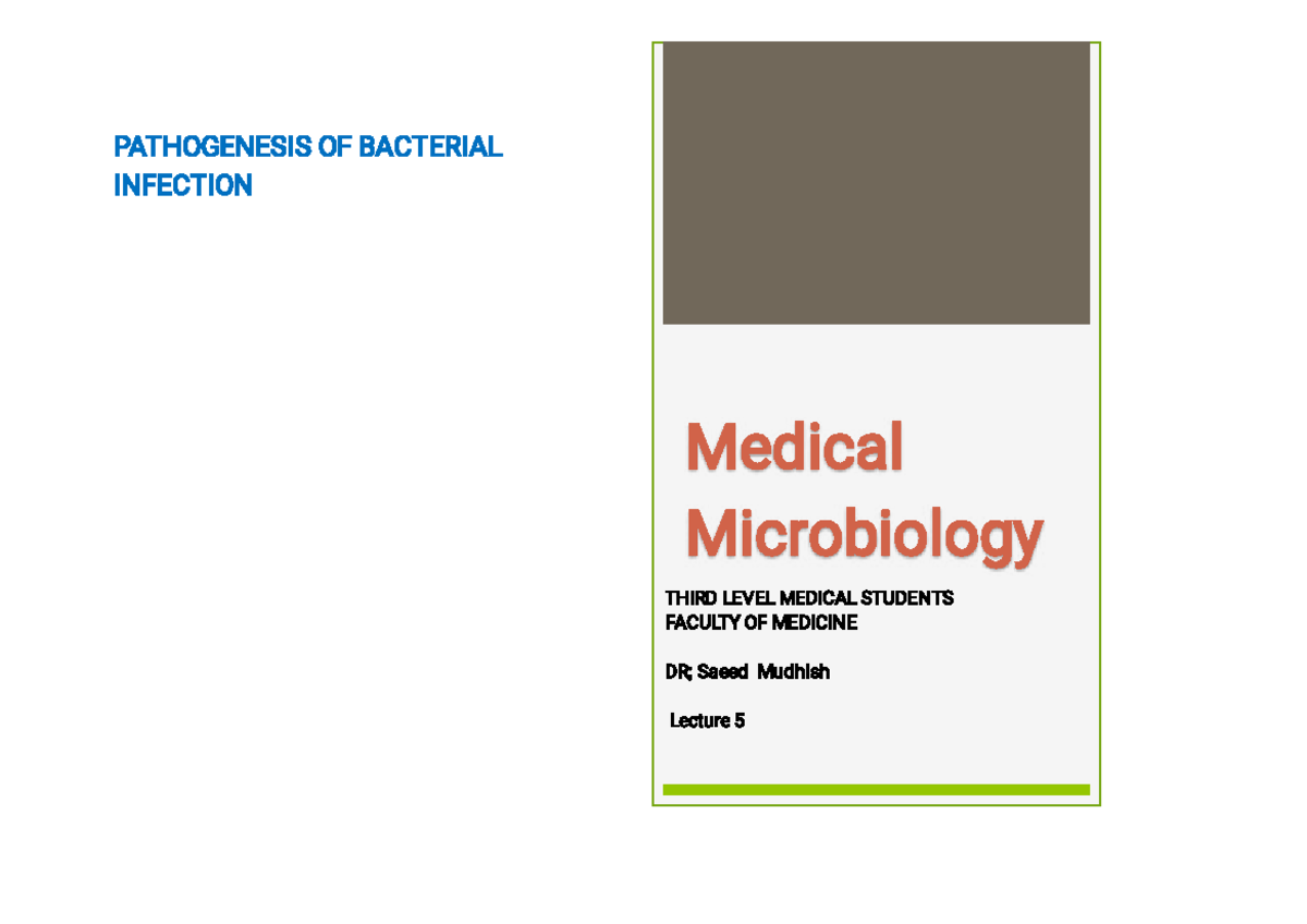 Pathogenesis OF Bacterial Infection Lecture 5 - Medical Microbiology ...