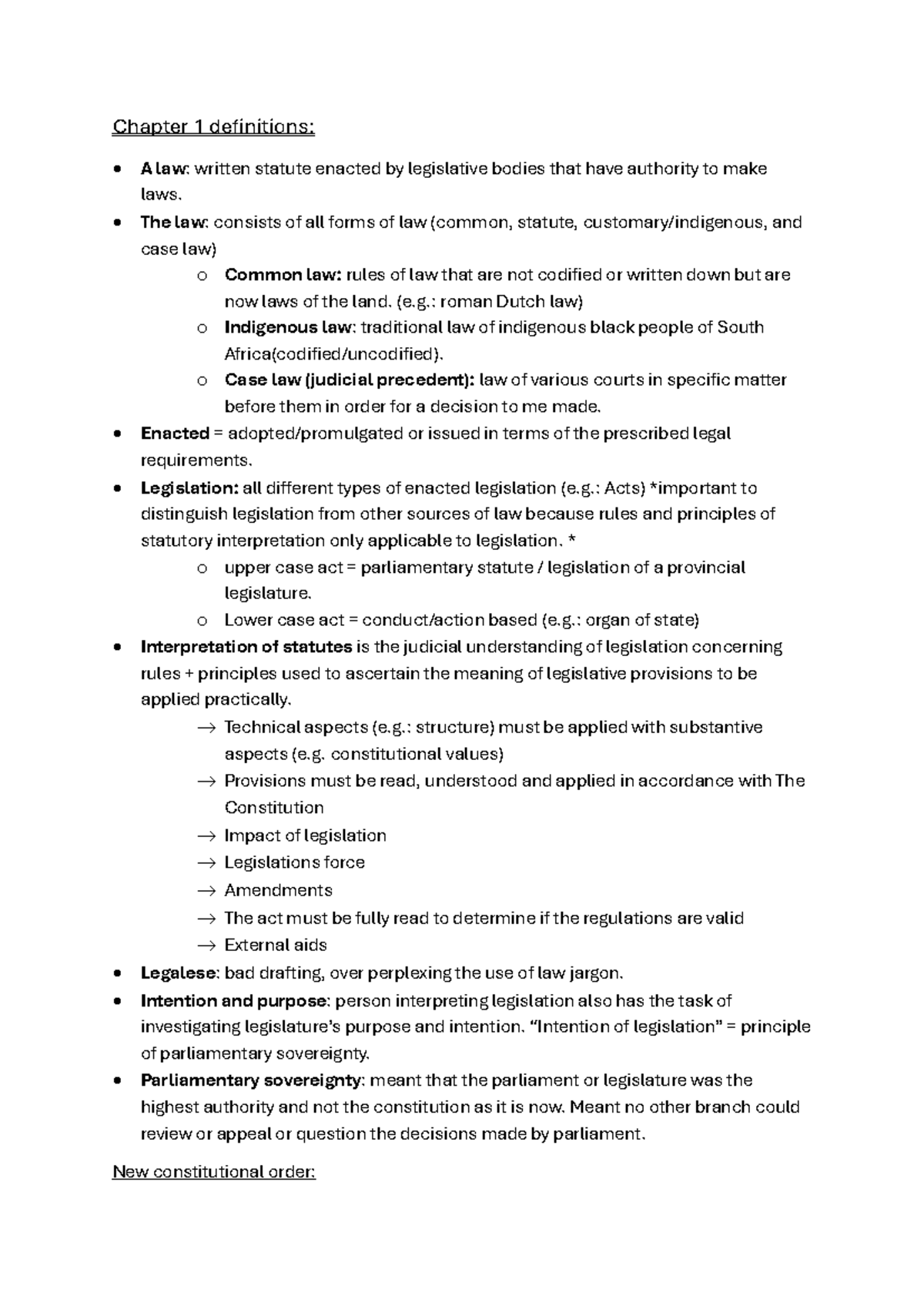 Lein chap 1-3 - Summary Statutory Interpretation - Chapter 1 ...