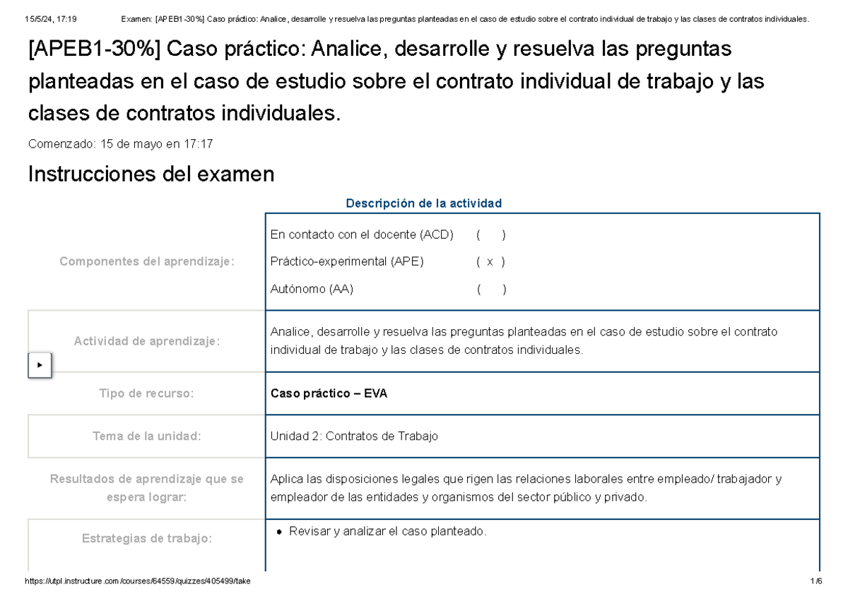 Examen Apeb Caso Pr Ctico Contrato Individual Apeb Caso Pr Ctico Analice