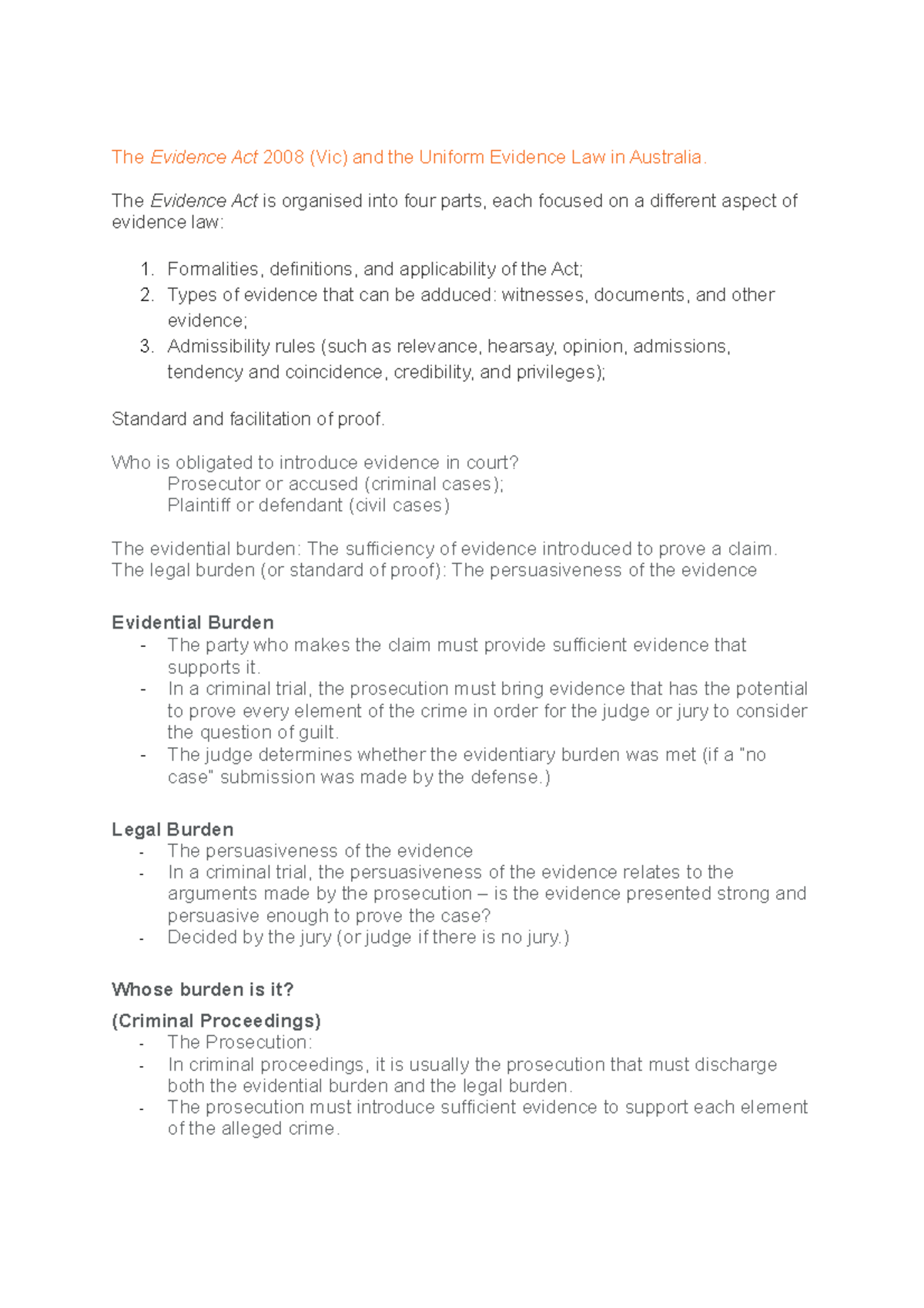 evidence-the-evidence-act-2008-vic-and-the-uniform-evidence-law-in