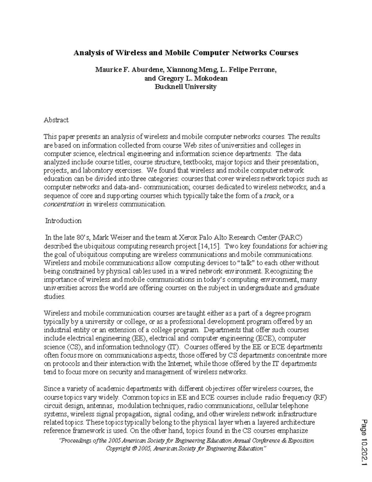 Analysis of wireless and mobile computer networks courses - - Studocu