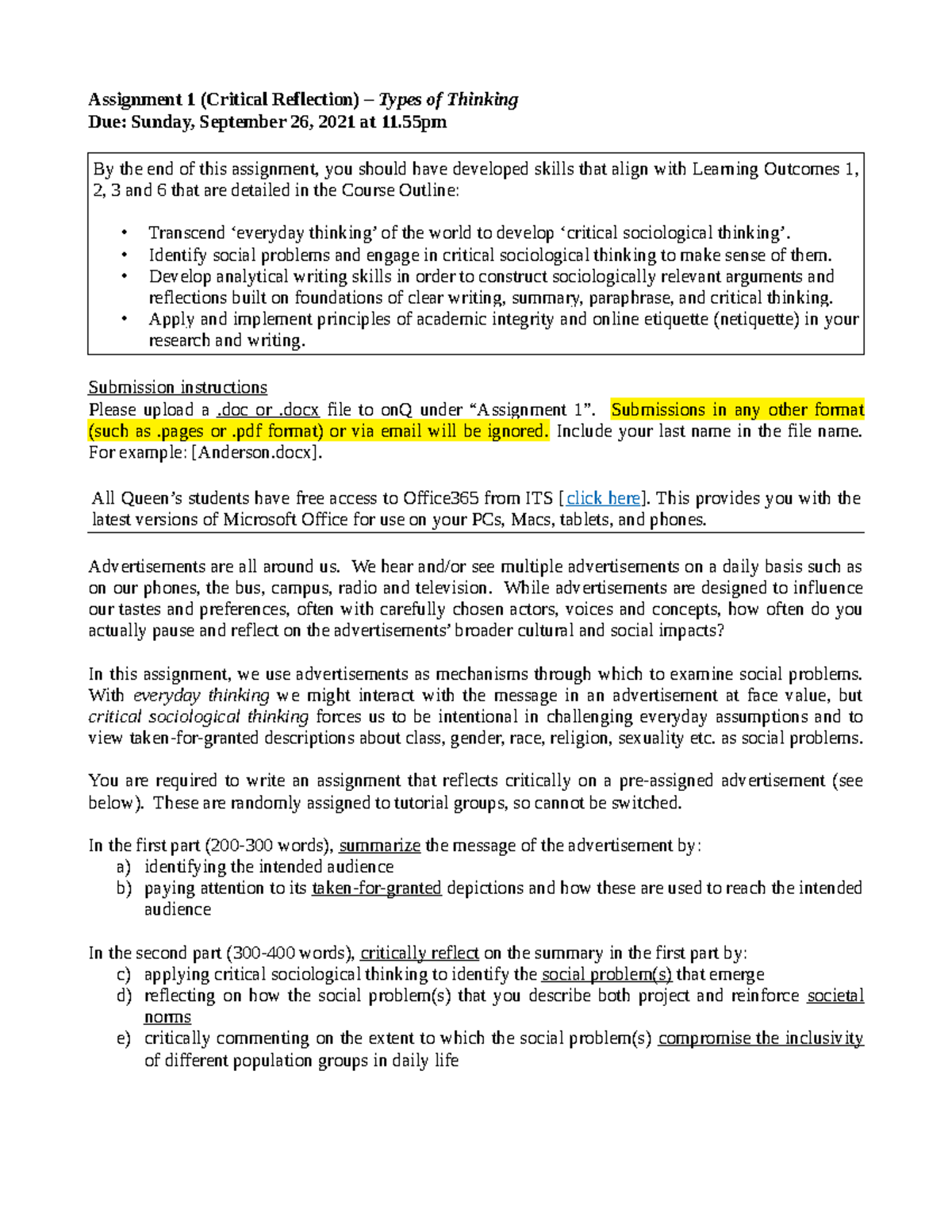Assignment 1 - Group 32 with Advertisement - Assignment 1 (Critical ...