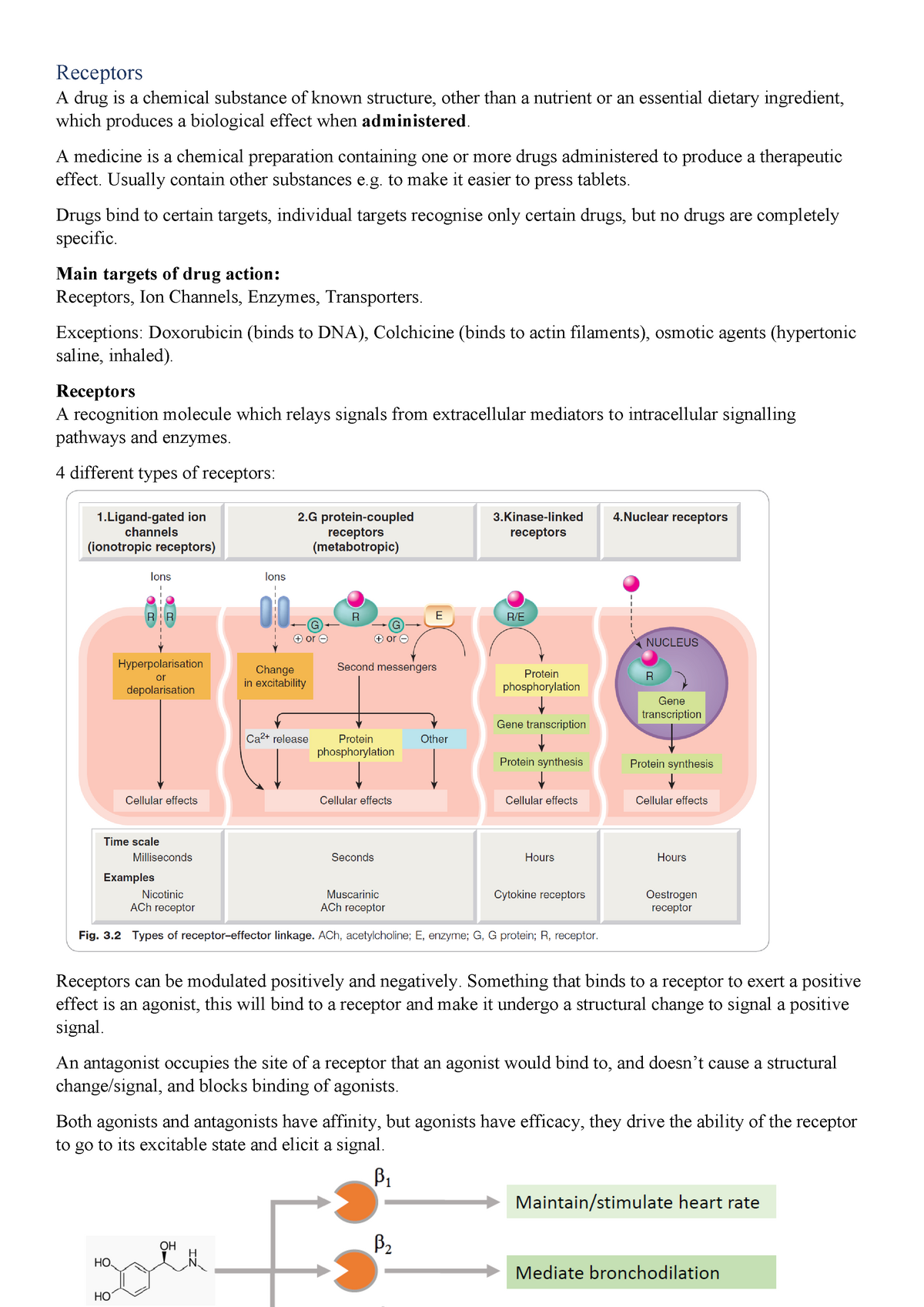 Pharmacodynamics - Targets of Drug Action - Receptors A drug is a ...