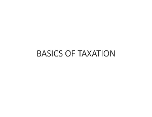 Basics OF Taxation-PPT - BASICS OF TAXATION POWER TO LEVY INCOME TAX ...