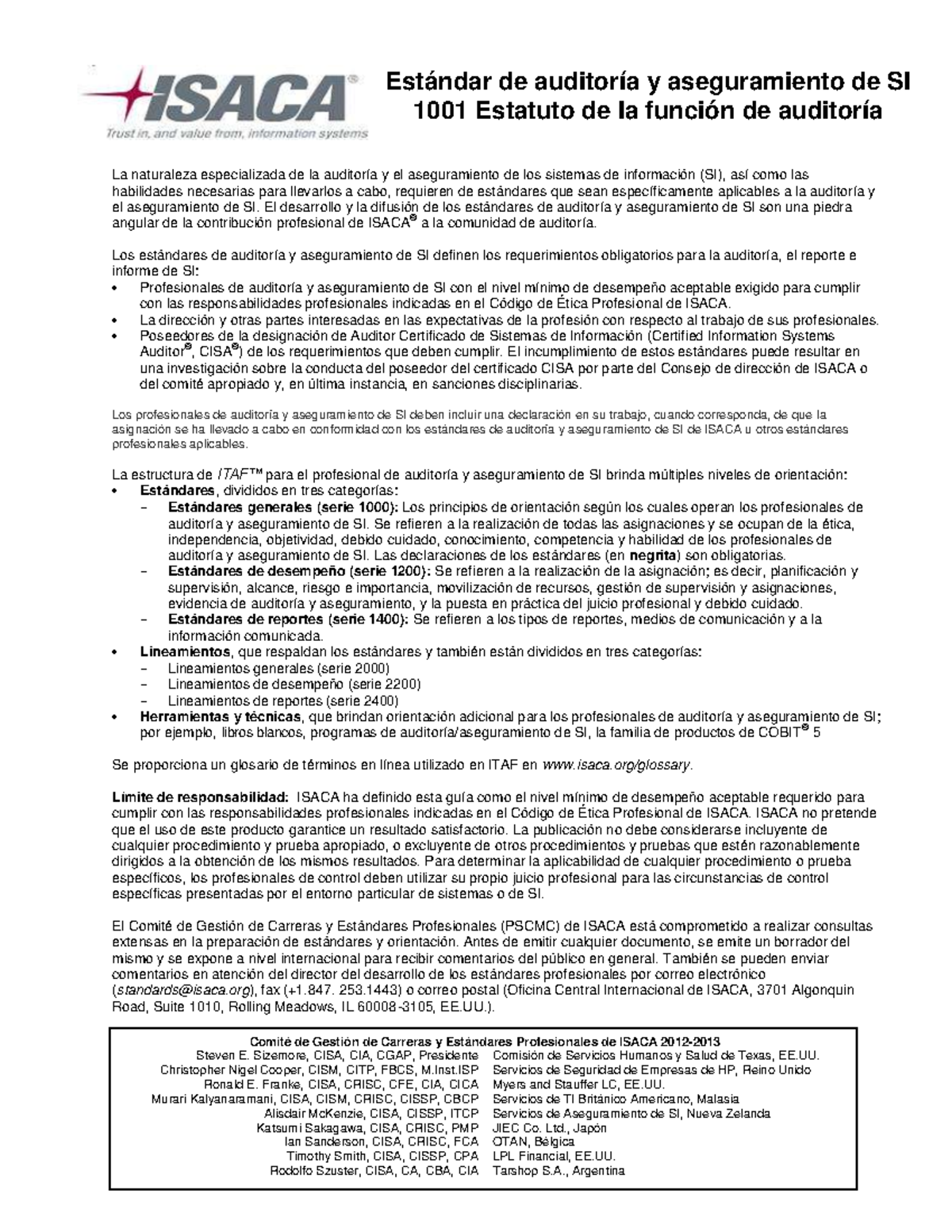 Isaca it-audit-standards-and-guidelines 0820 spanish - La naturaleza ...