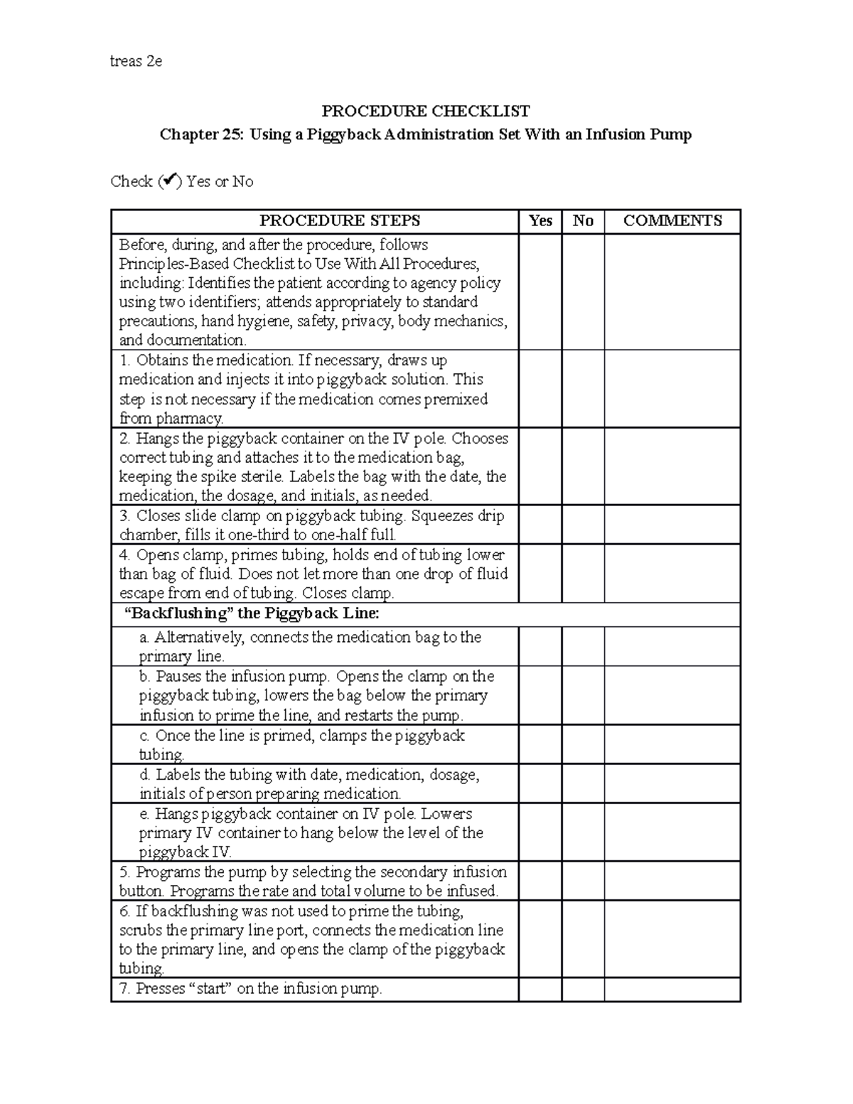 Fadavis treas, 9534, basic nursing, chk, chp25-17b - treas 2e PROCEDURE ...