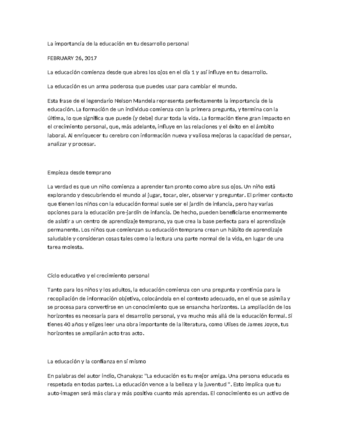 La importancia de la educación en tu desarrollo personal - La ...