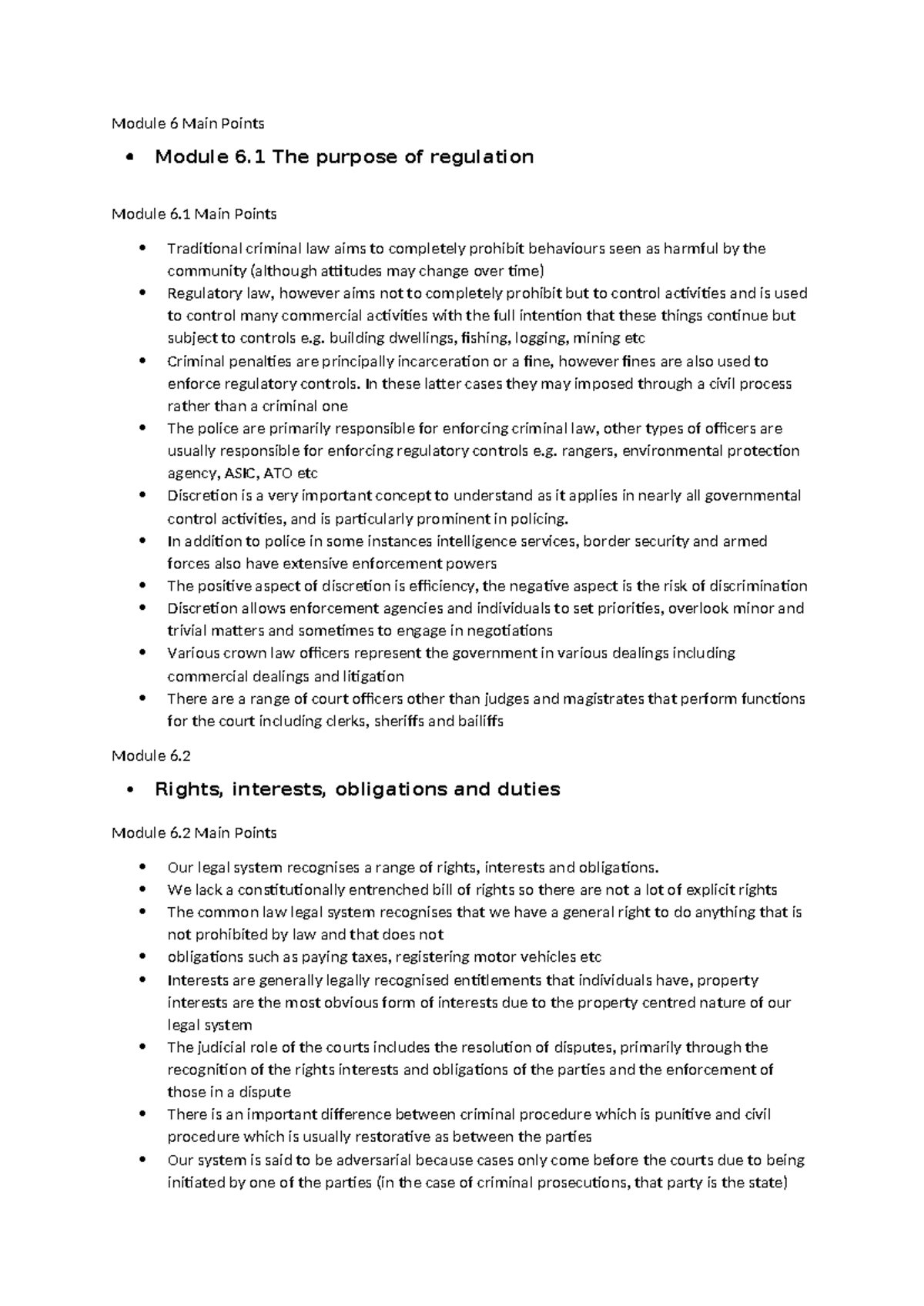 Module 6 Main Points - Module 6 Main Points Module 6 The purpose of ...