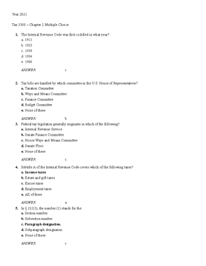 Chapter 1 Test Bank - Test Bank - CHAPTER 1 An Introduction To Taxation ...