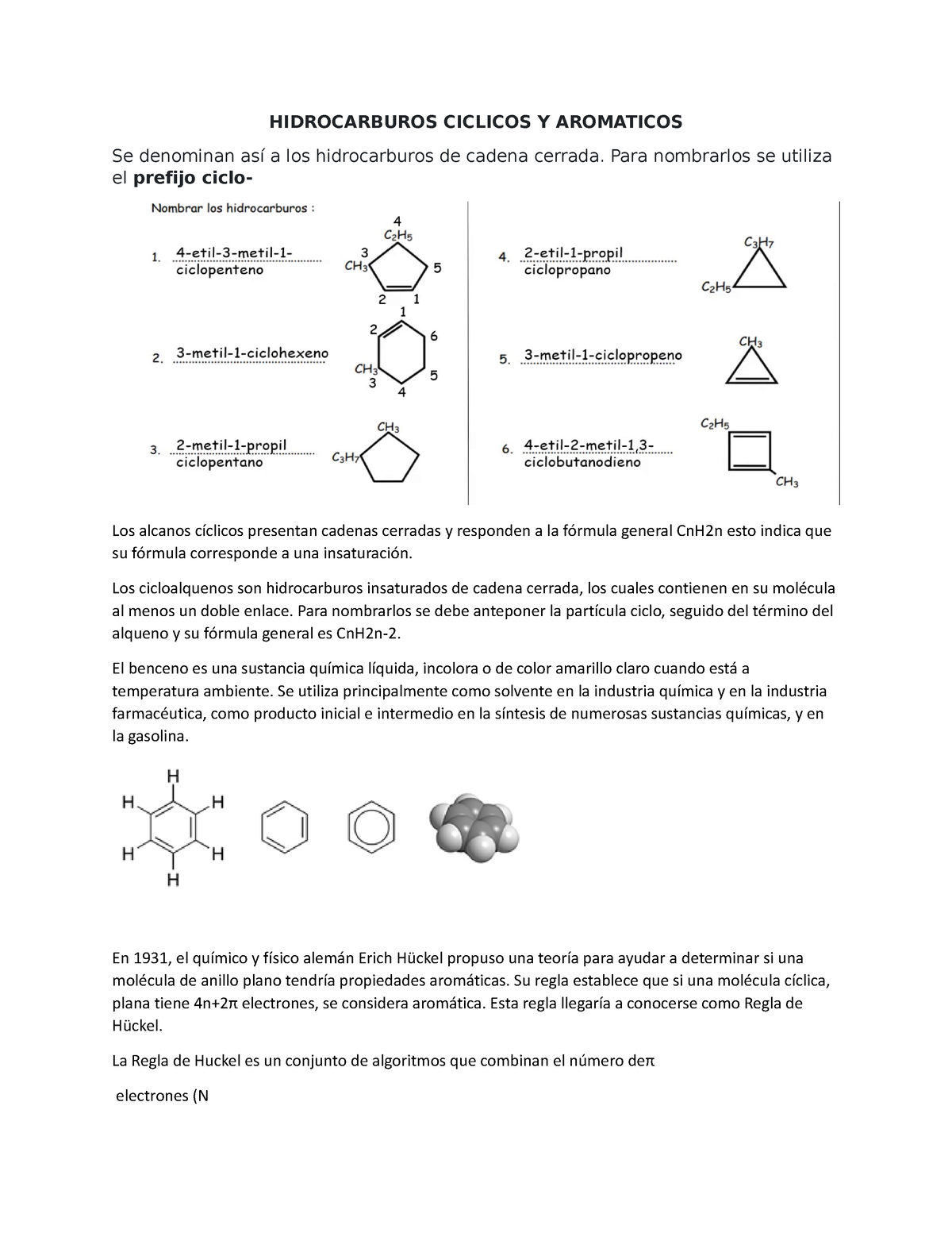 Hidrocarburos Ciclicos Y Aromaticos - HIDROCARBUROS CICLICOS Y ...