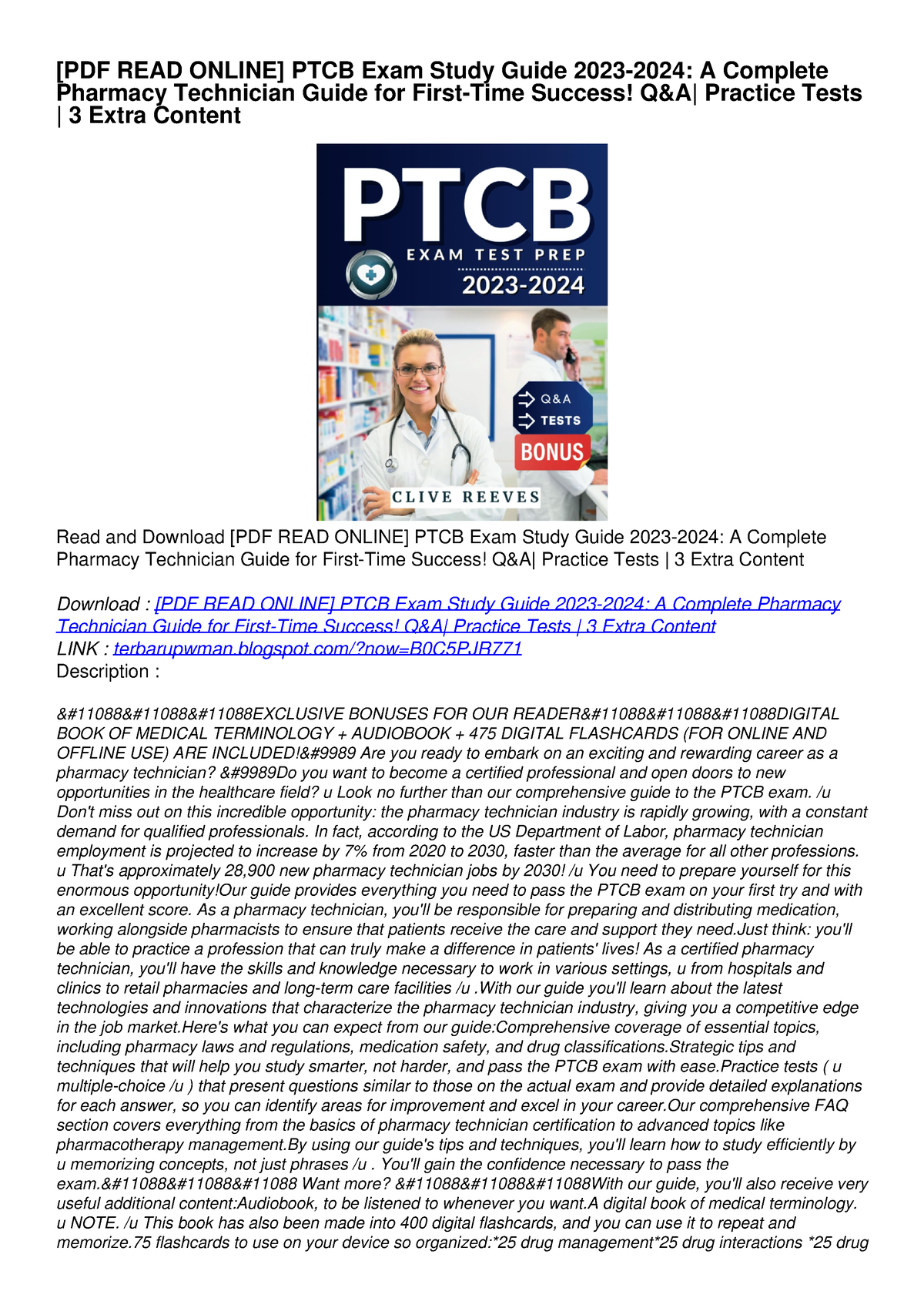 [PDF READ ONLINE] PTCB Exam Study Guide 20232024 A Complete Pharmacy