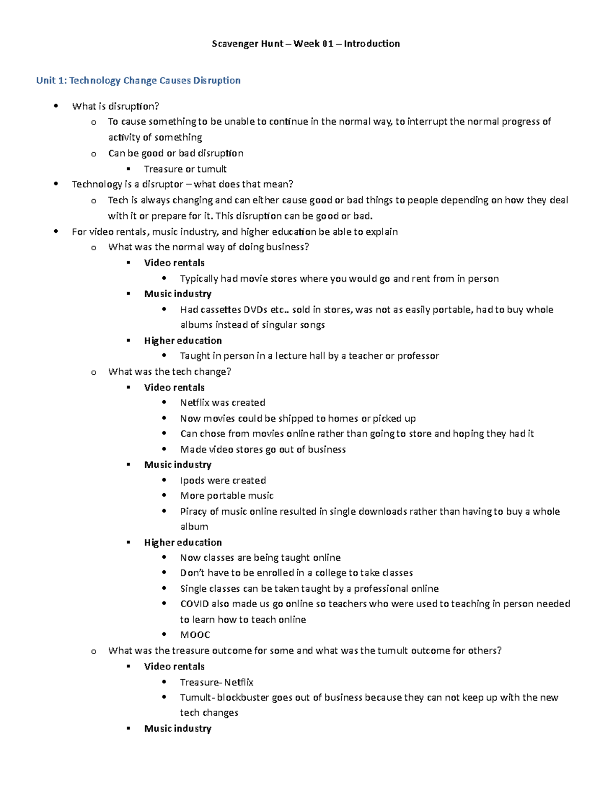 Scavenger Hunt 01-Tech Change - Scavenger Hunt – Week 01 – Introduction ...