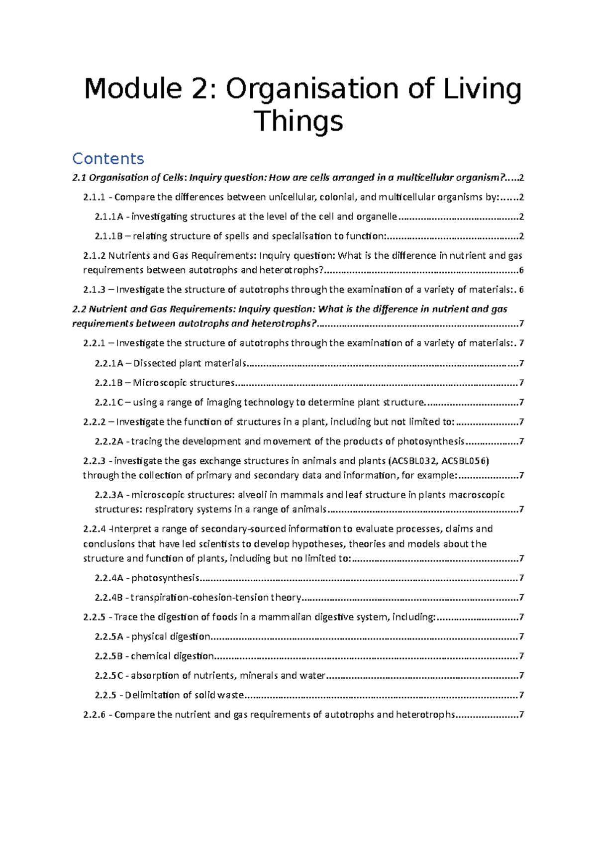 Module 2 - These are Year 11 Biology notes completed during 2020 ...