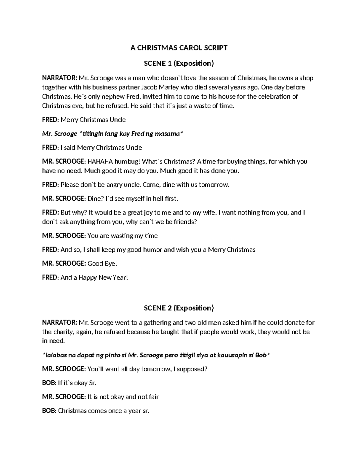 A Christmas Carol Script-final - A CHRISTMAS CAROL SCRIPT SCENE 1 ...