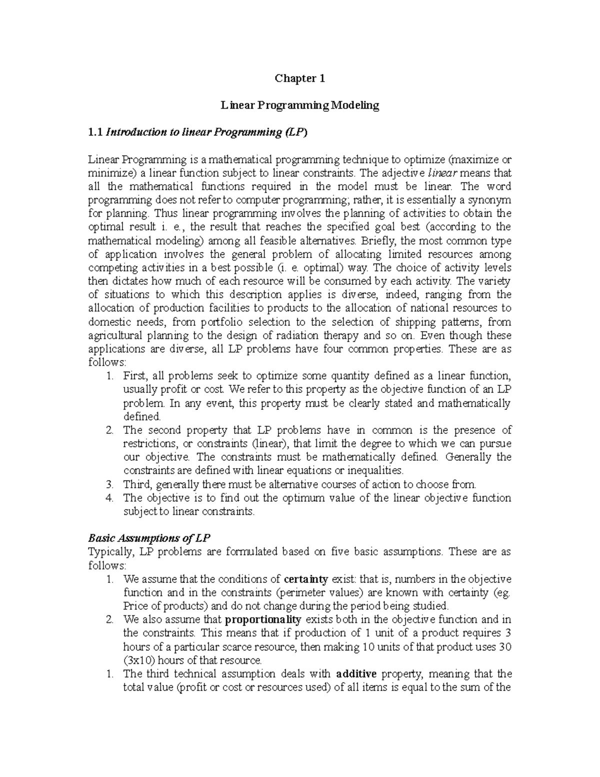 Course material 2 Linear Programming - Chapter 1 Linear Programming ... image.