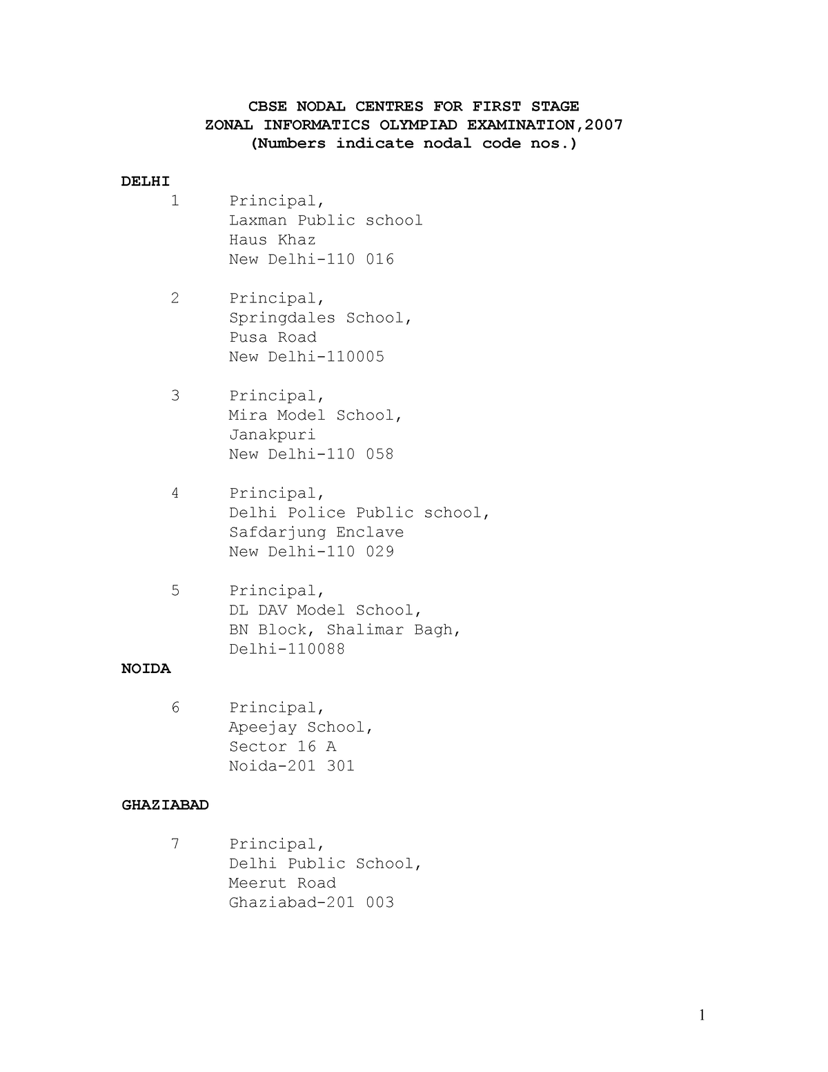 list-of-first-stage-centres-cbse-nodal-centres-for-first-stage