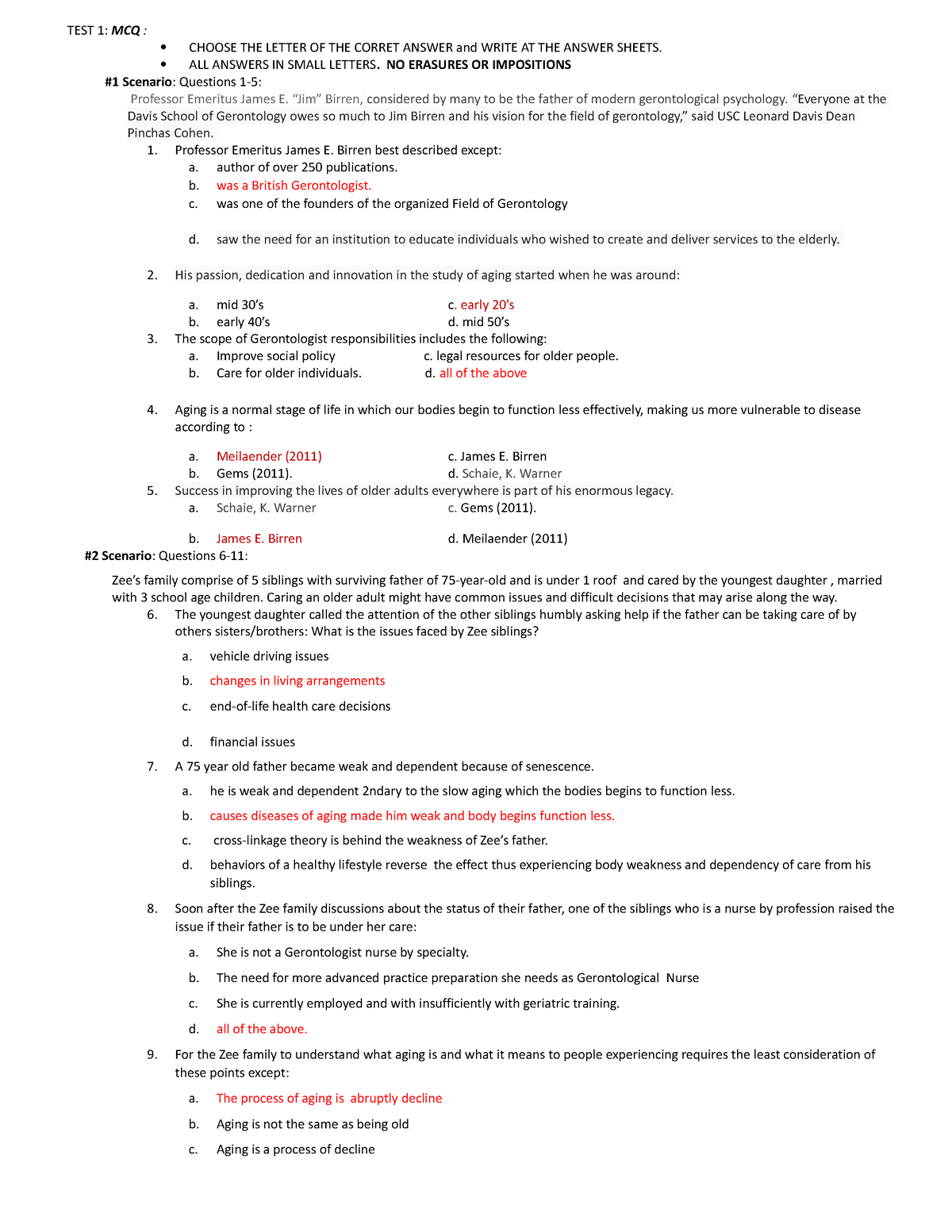 23 1st QUIZ wt Answers EVEN SEC - TEST 1: MCQ : CHOOSE THE LETTER OF ...