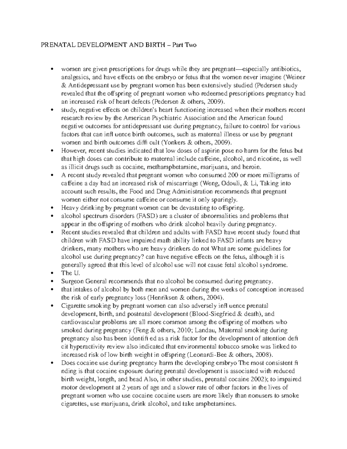 Prenatal Development AND Birth – Part Two - PRENATAL DEVELOPMENT AND ...