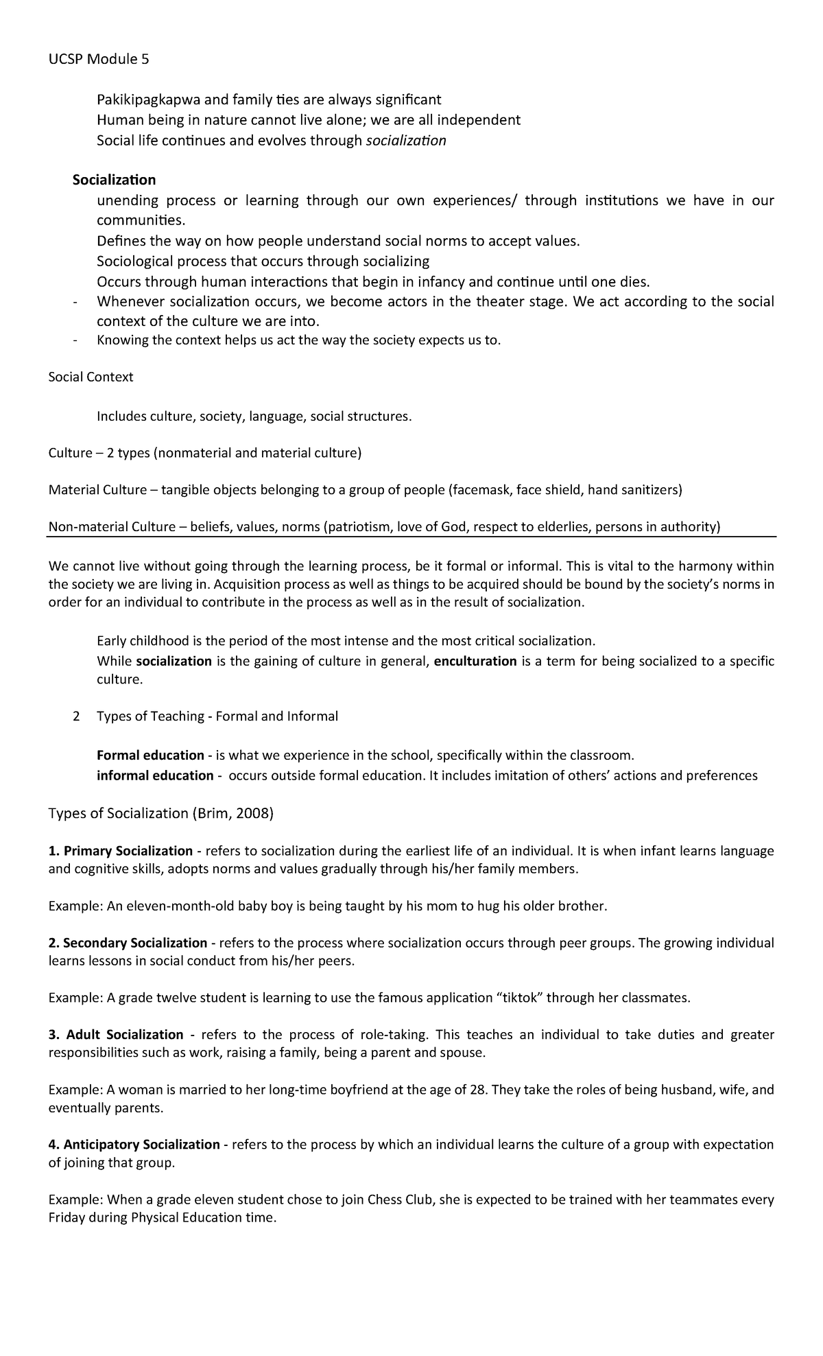 UCSP Module 5 - lesson - UCSP Module 5 • Pakikipagkapwa and family 7es ...