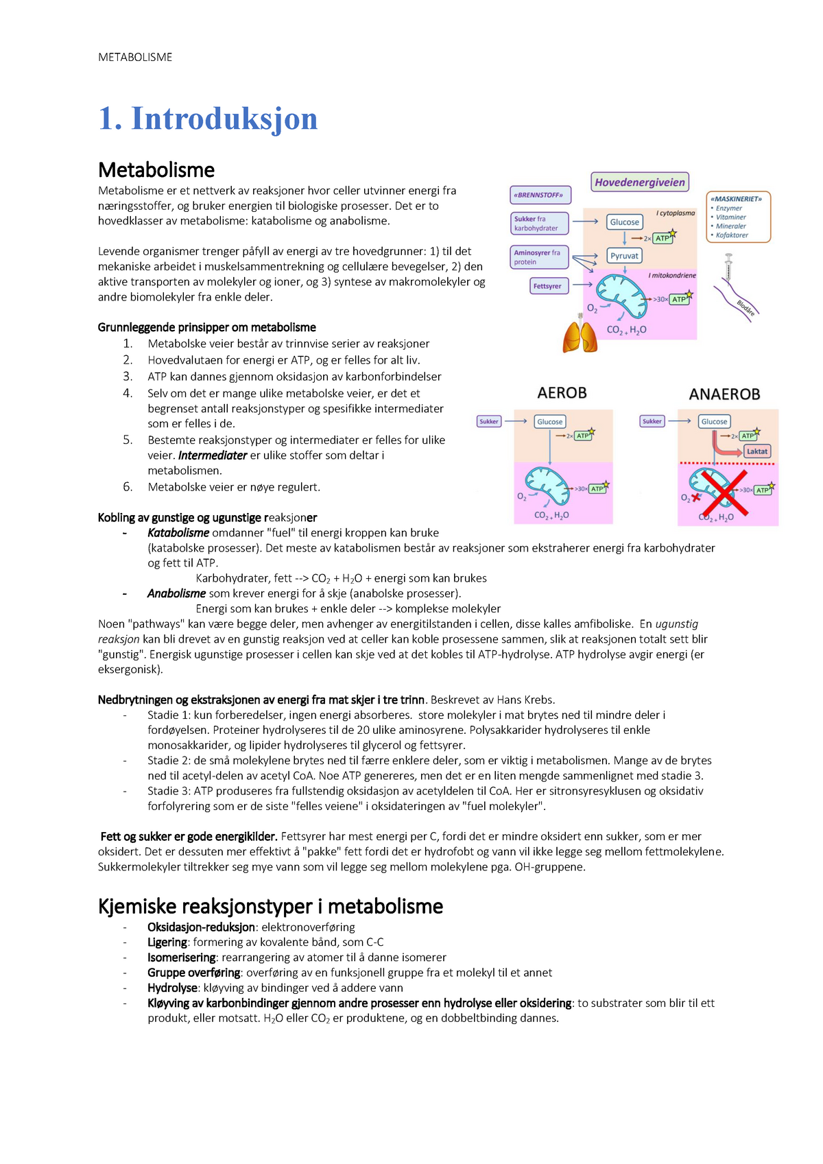 Metabolisme Notatsamling Som Pdf - MEDOD 2 - UiB - Studocu